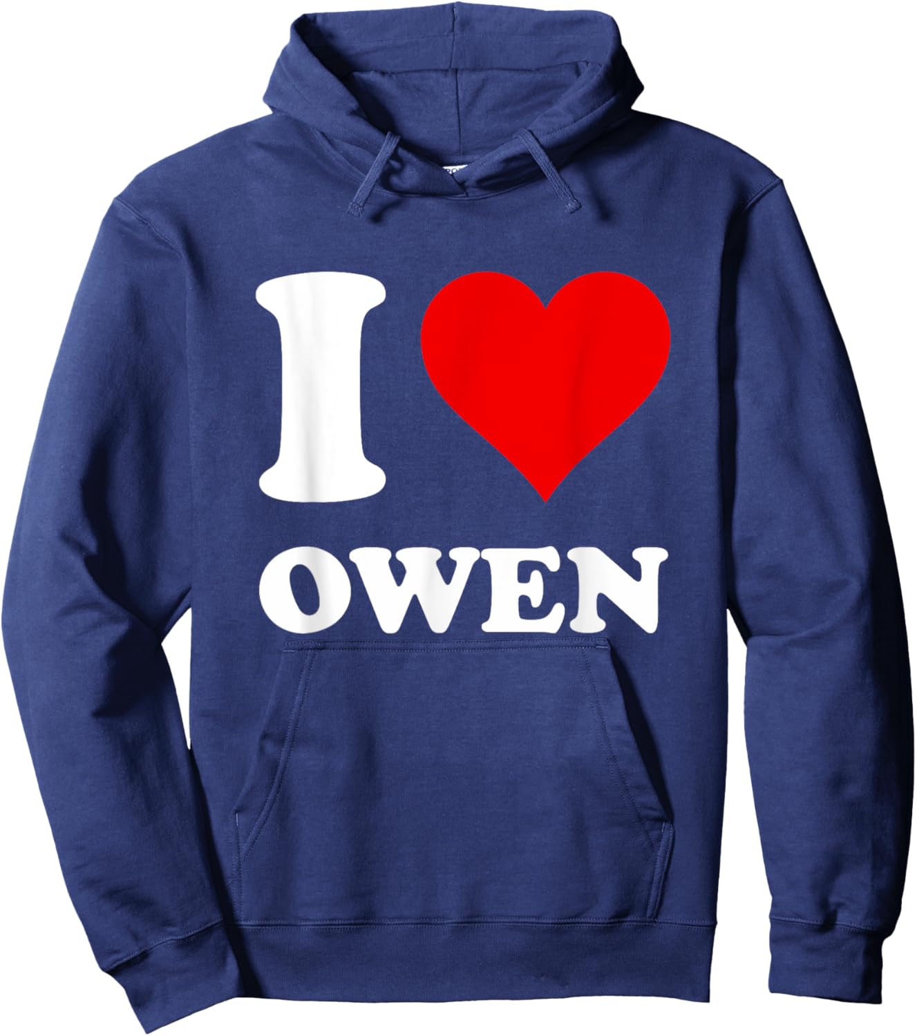 Red Heart I Love Owen Hoodie - Hoodie | Navy