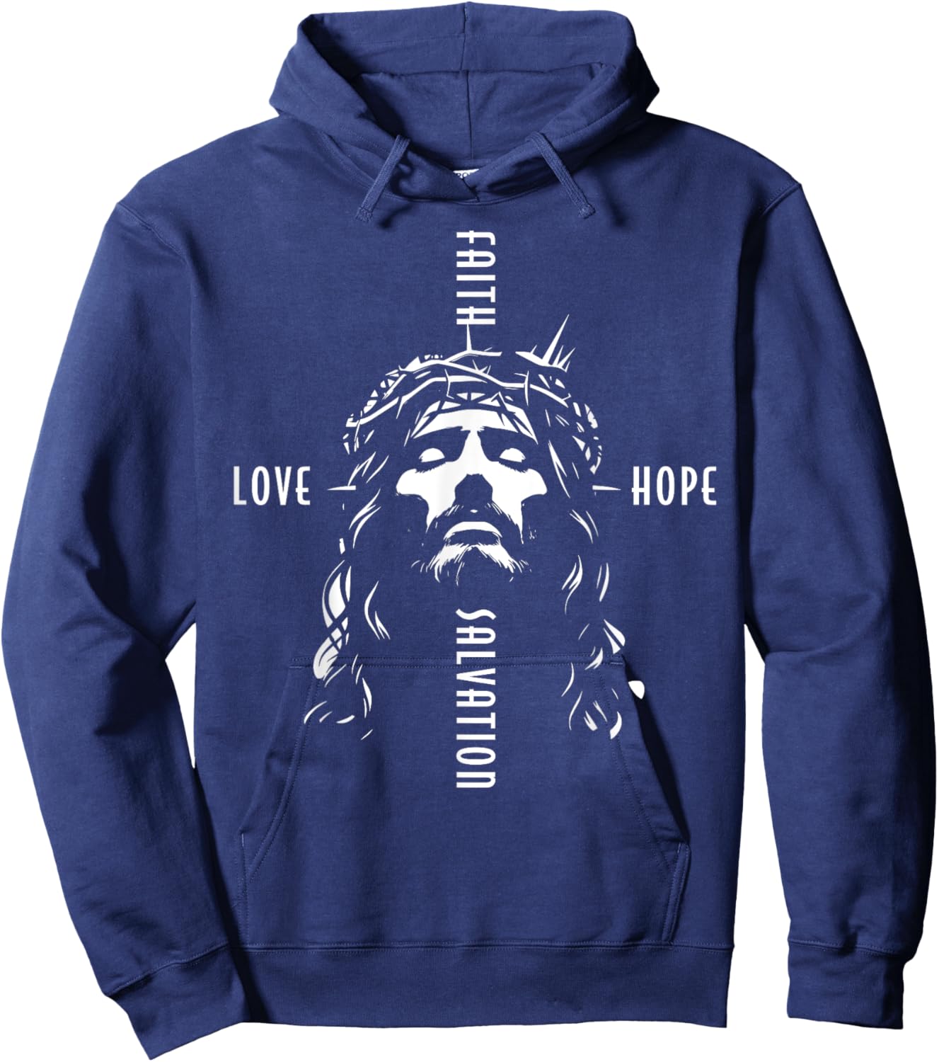 Jesus Cross Beautiful Christian Faith Love Hope Salvation Hoodie - Hoodie | Navy