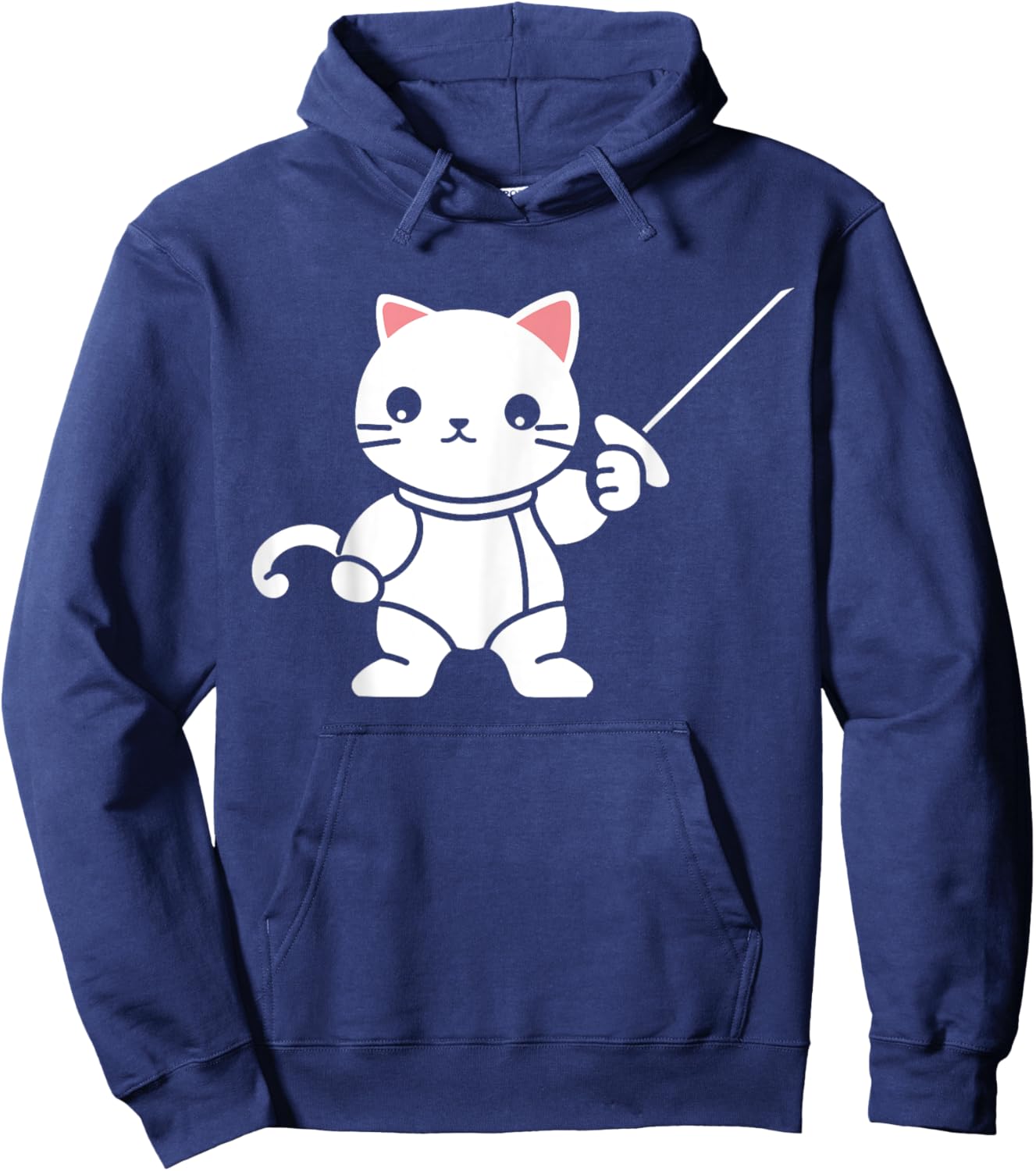 Fencing combat sport simple minimalist cat Fencing Women Kids Hoodie - Hoodie | Navy