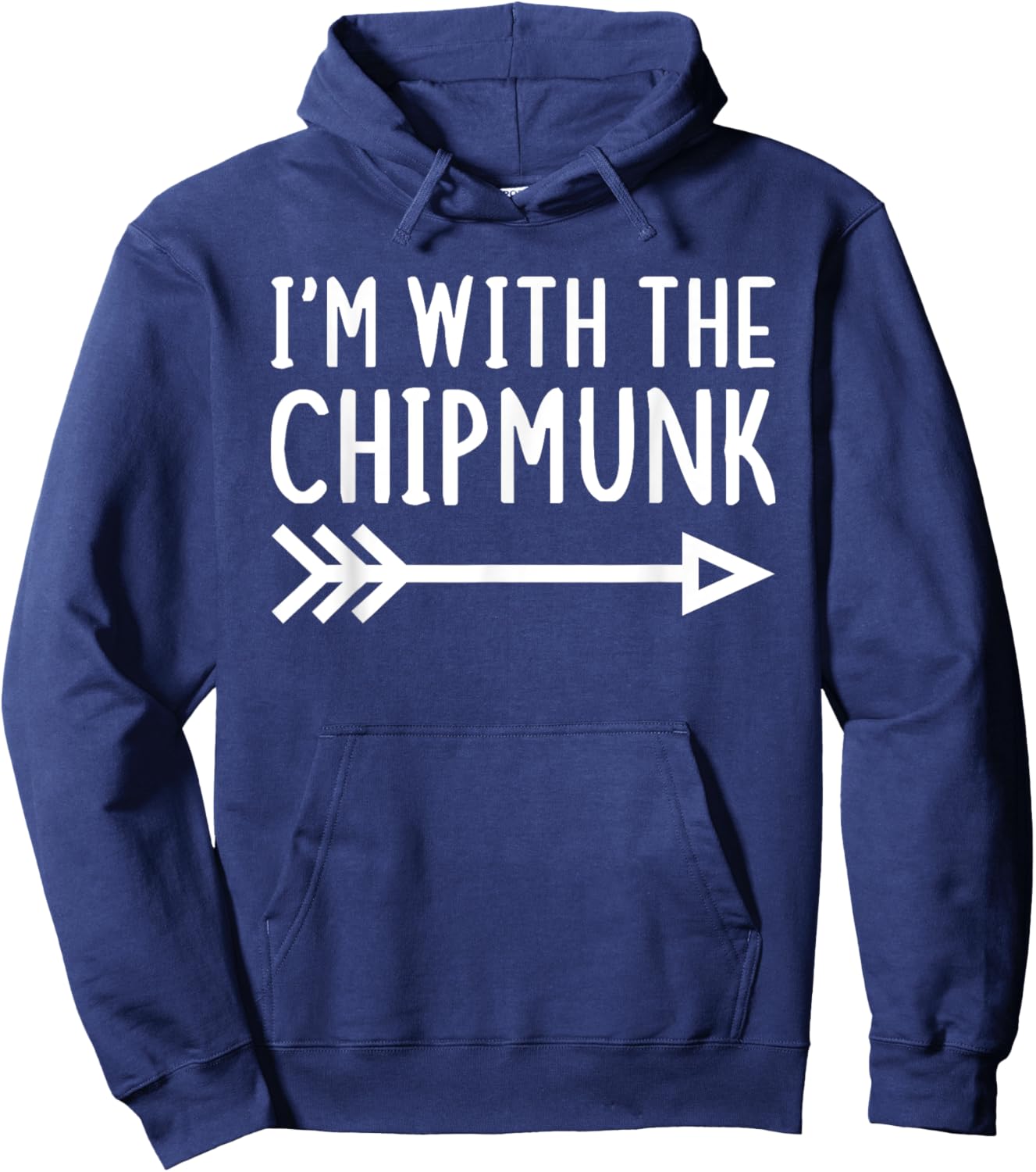 I'm With The Chipmunk Funny Matching Lazy Halloween Costume Hoodie - Hoodie | Navy
