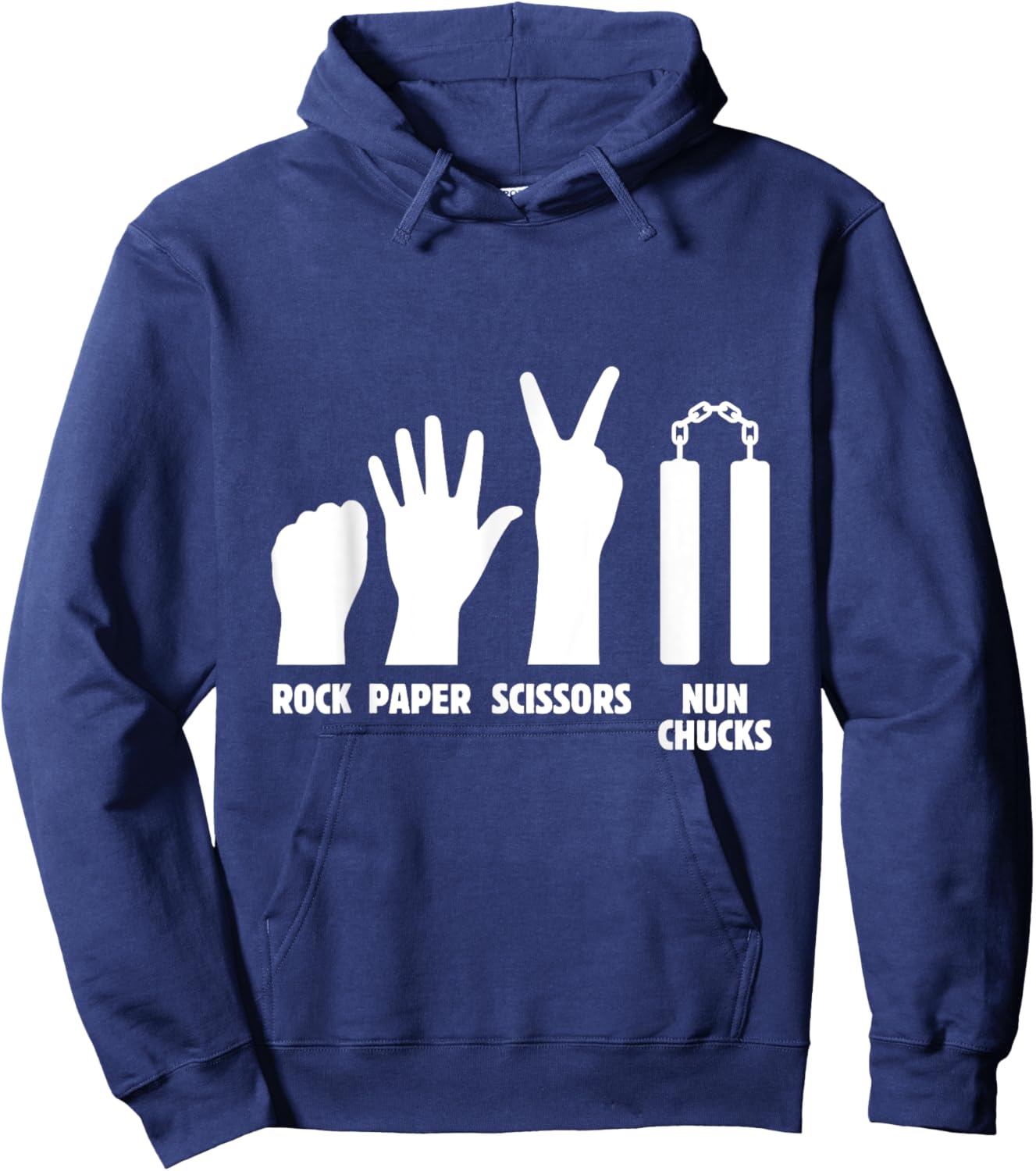 Rock Paper Scissors Nun Chucks | Martial Arts Weapon Hoodie - Hoodie | Navy
