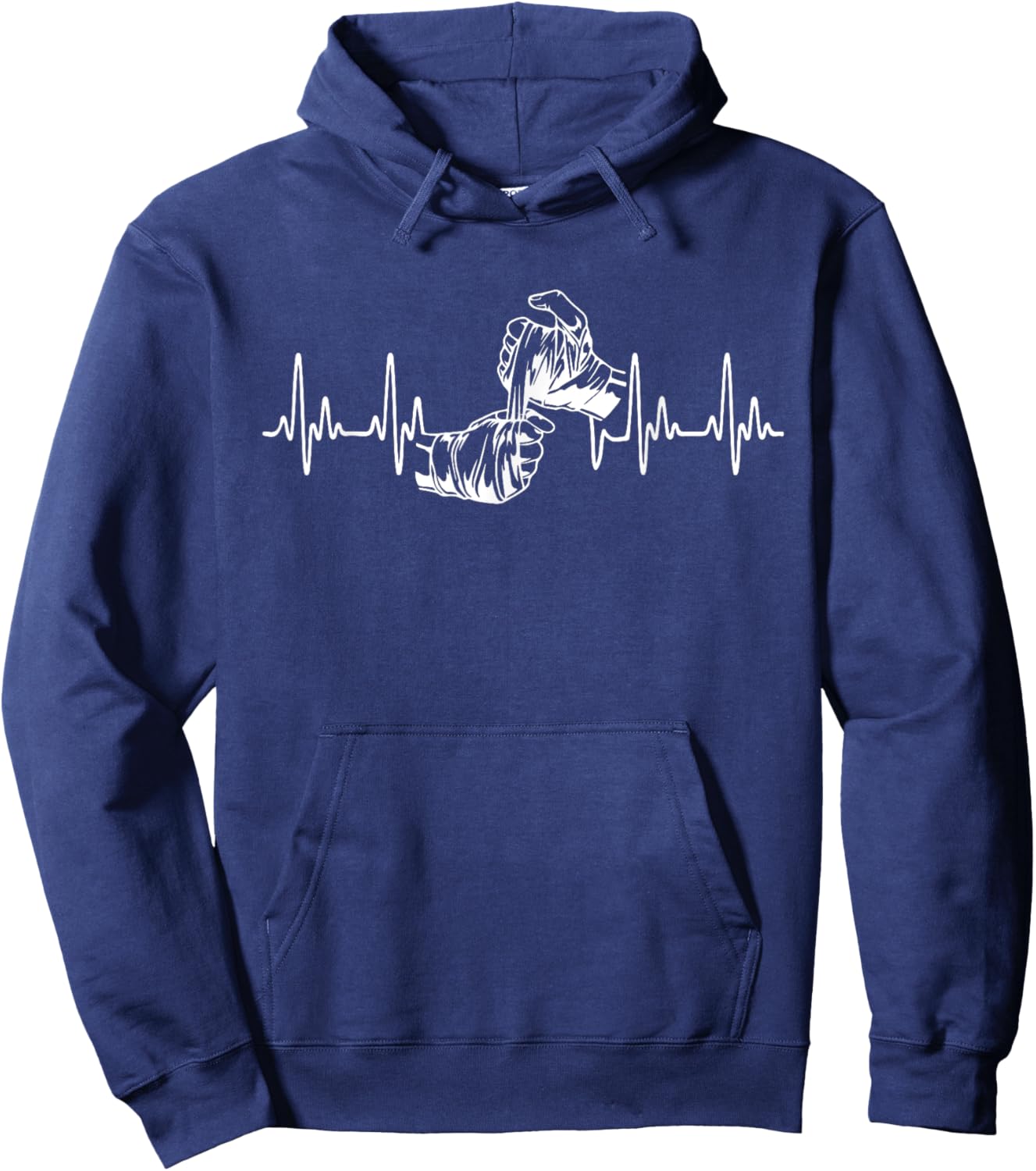 Bare Knuckle Boxing Heartbeat Boxing Hand Fighting Sport Hoodie - Hoodie | Navy