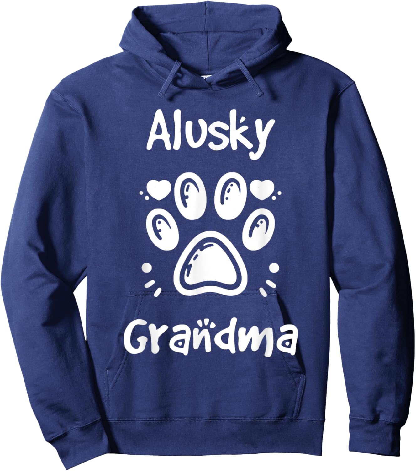 Alusky Grandma Alaskan Malamute Siberian Husky Mix Granddog Hoodie - Hoodie | Navy