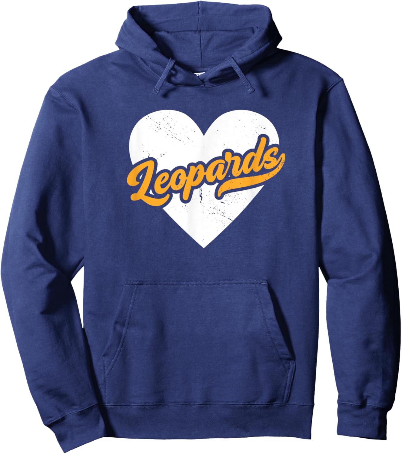 Vintage Leopards High School Go Leopards Pride Heart Hoodie - Hoodie | Navy