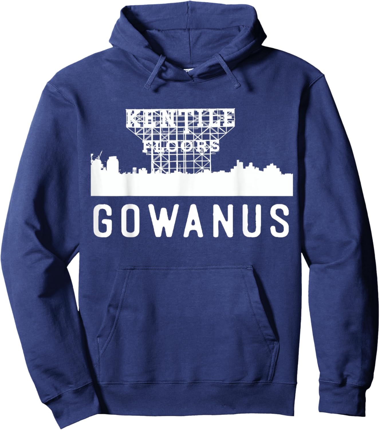 Gowanus Brooklyn New York NY Home Neighborhood Skyline Hoodie - Hoodie | Navy