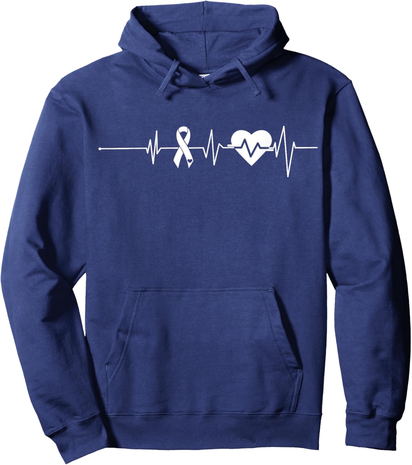 Heart Disease Month Heartbeat CHD Wear Red Heart Health Hoodie - Hoodie | Navy