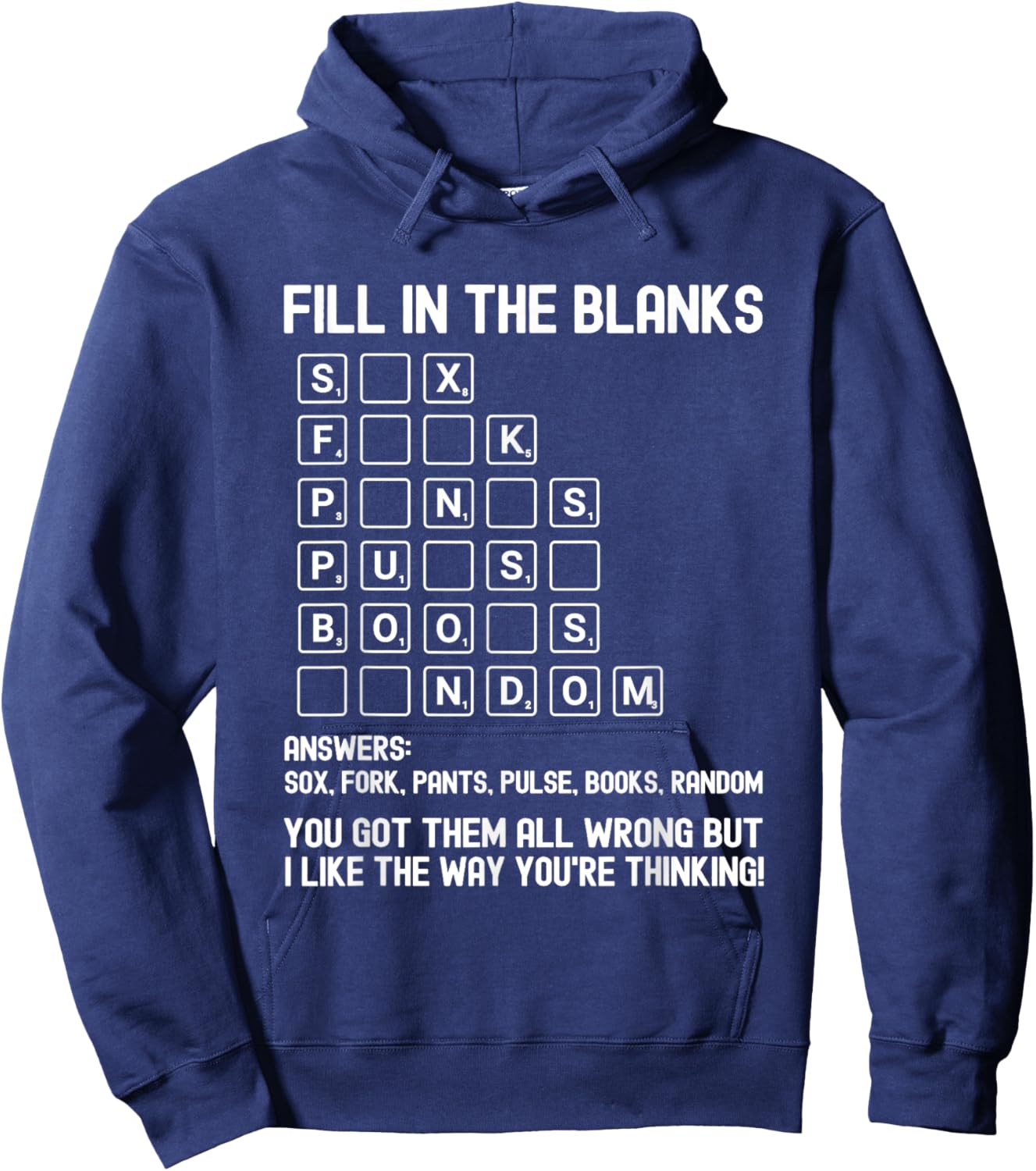 Fill in the Blanks Funny Attitude Bold Humor Sarcastic Hoodie - Hoodie | Navy