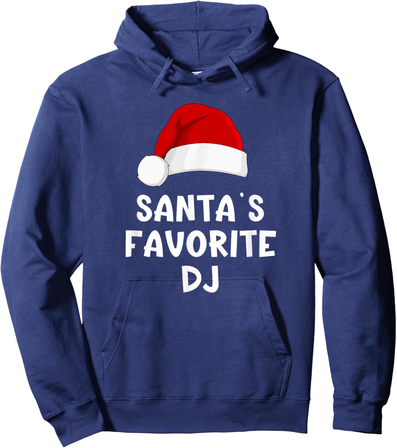 Christmas Santa's Favorite DJ Funny Xmas Deejay Disc Jockey Hoodie - Hoodie | Navy