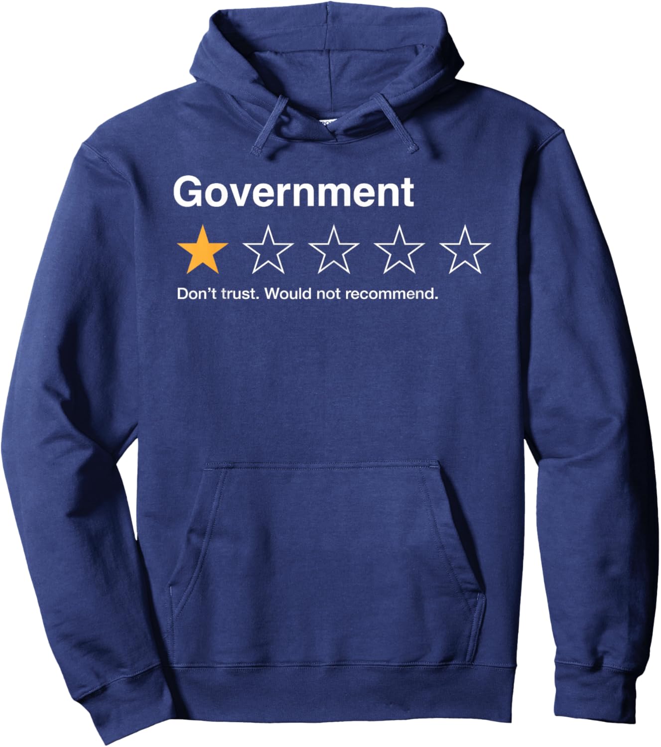 Government One Star Rating Would Not Recommend Sarcastic Hoodie - Hoodie | Navy