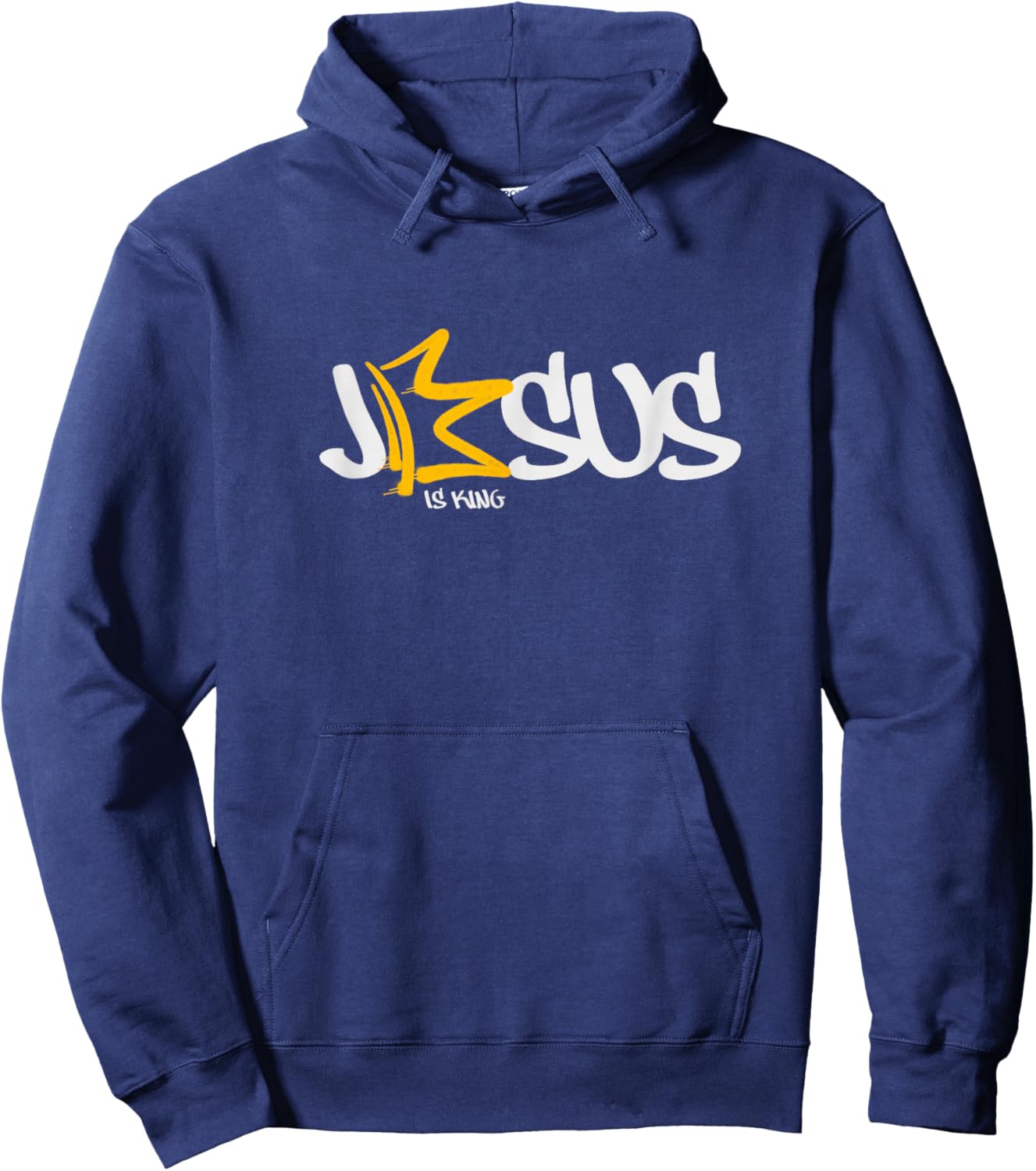Jesus is King Faith in Jesus King Crown Hoodie - Hoodie | Navy