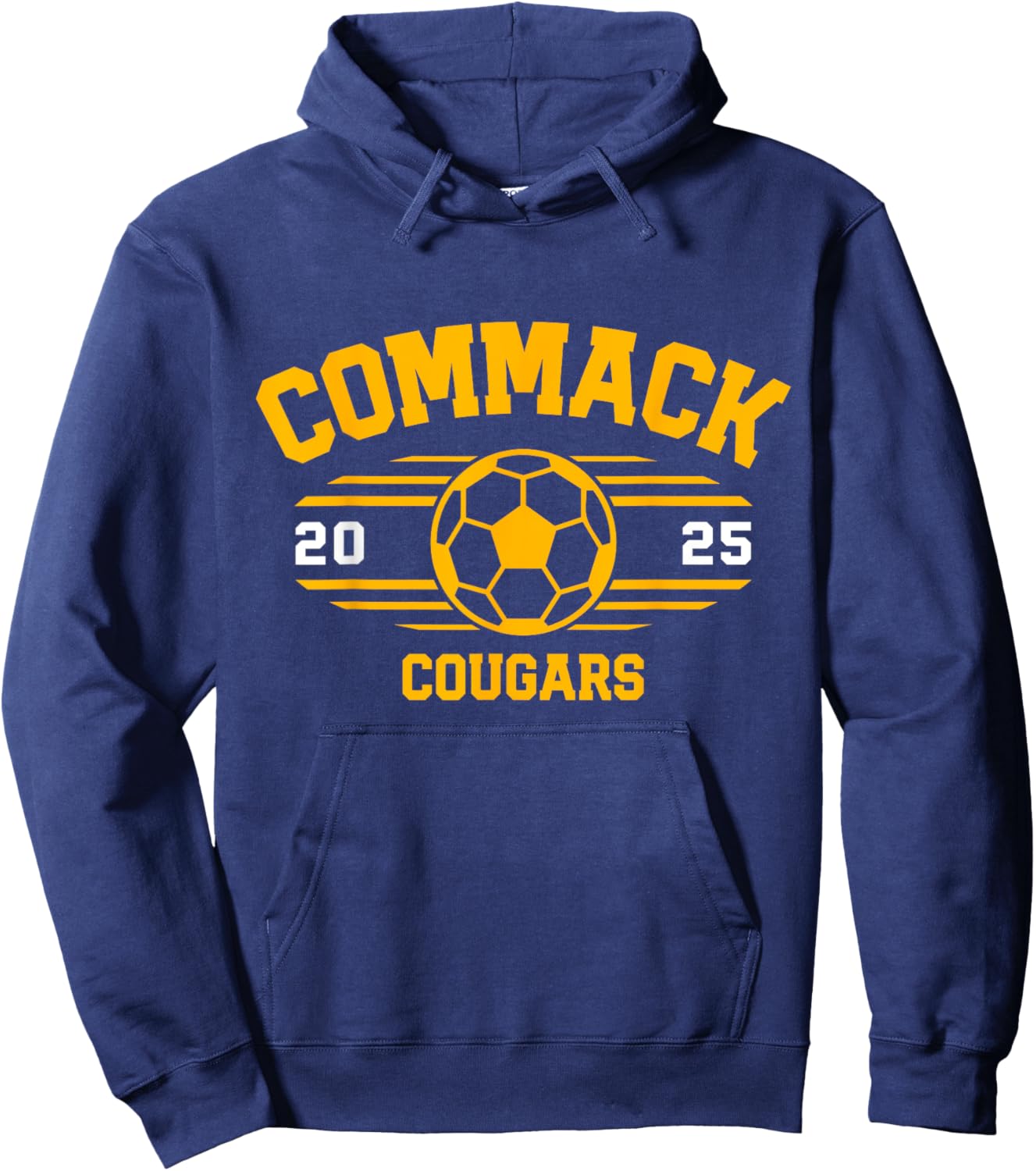 Commack Cougars Soccer Ball 2025 Hoodie - Hoodie | Navy