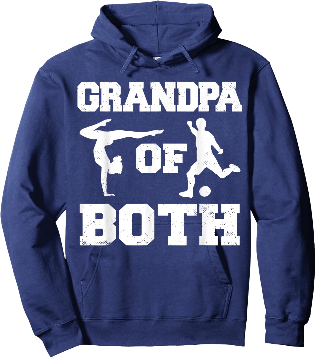 Grandpa Of Both Funny Soccer and Gymnastics Grandpa Hoodie - Hoodie | Navy
