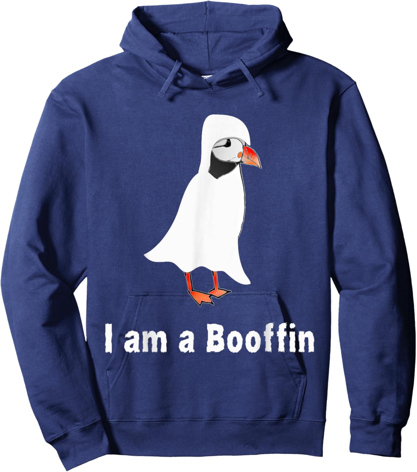 Funny Halloween Puffin lover costume Puffin pun boo sheet Hoodie - Hoodie | Navy