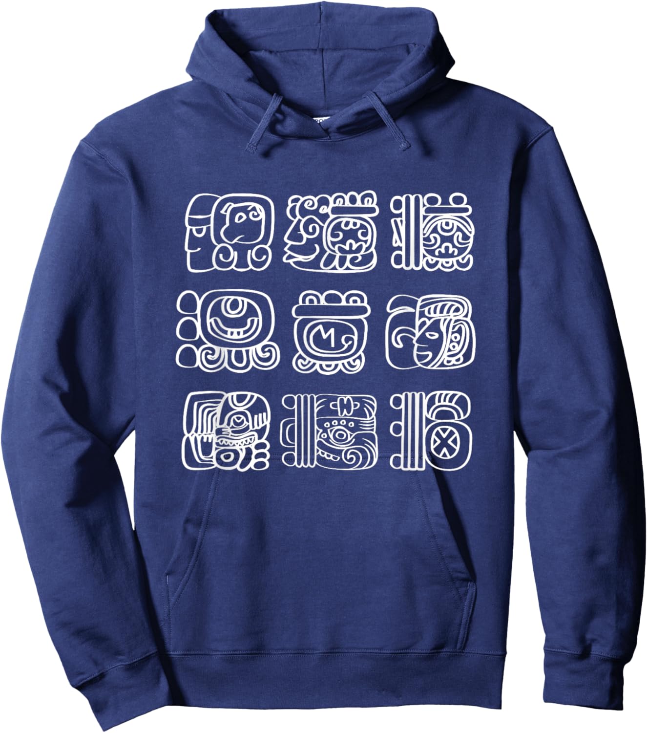 Vintage Mayan And Aztec Maya Hieroglyphs Hoodie - Hoodie | Navy