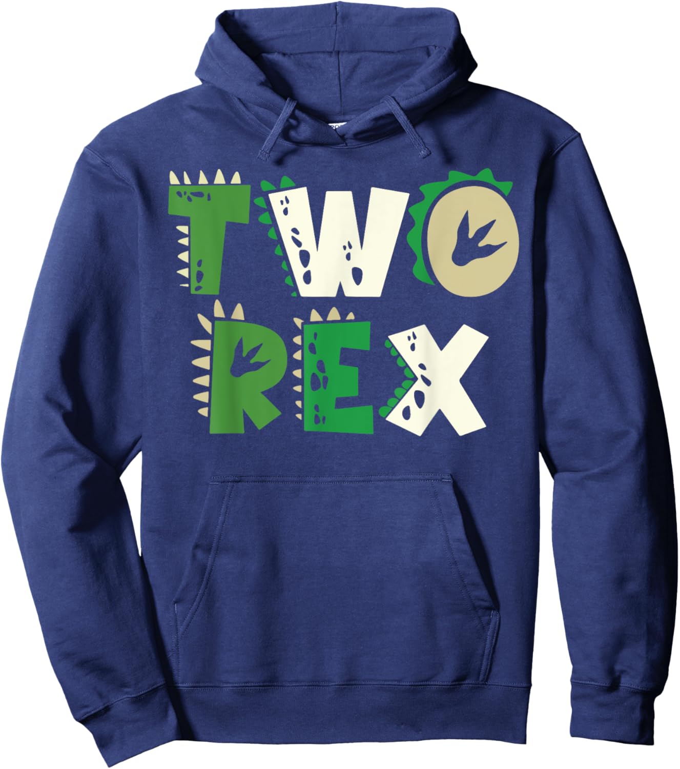 Two Rex Dinosaur Birthday Shirt For 2nd Birthday Boys Girls Hoodie - Hoodie | Navy