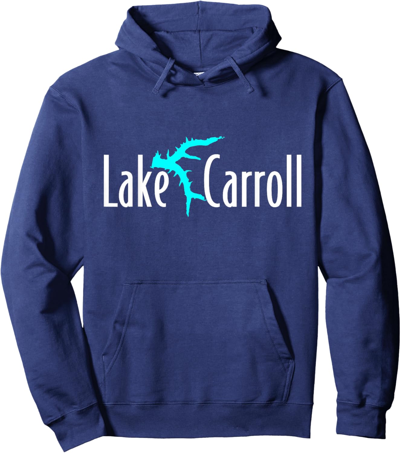 Minimalist Lake Carroll - Illinois Hoodie - Hoodie | Navy
