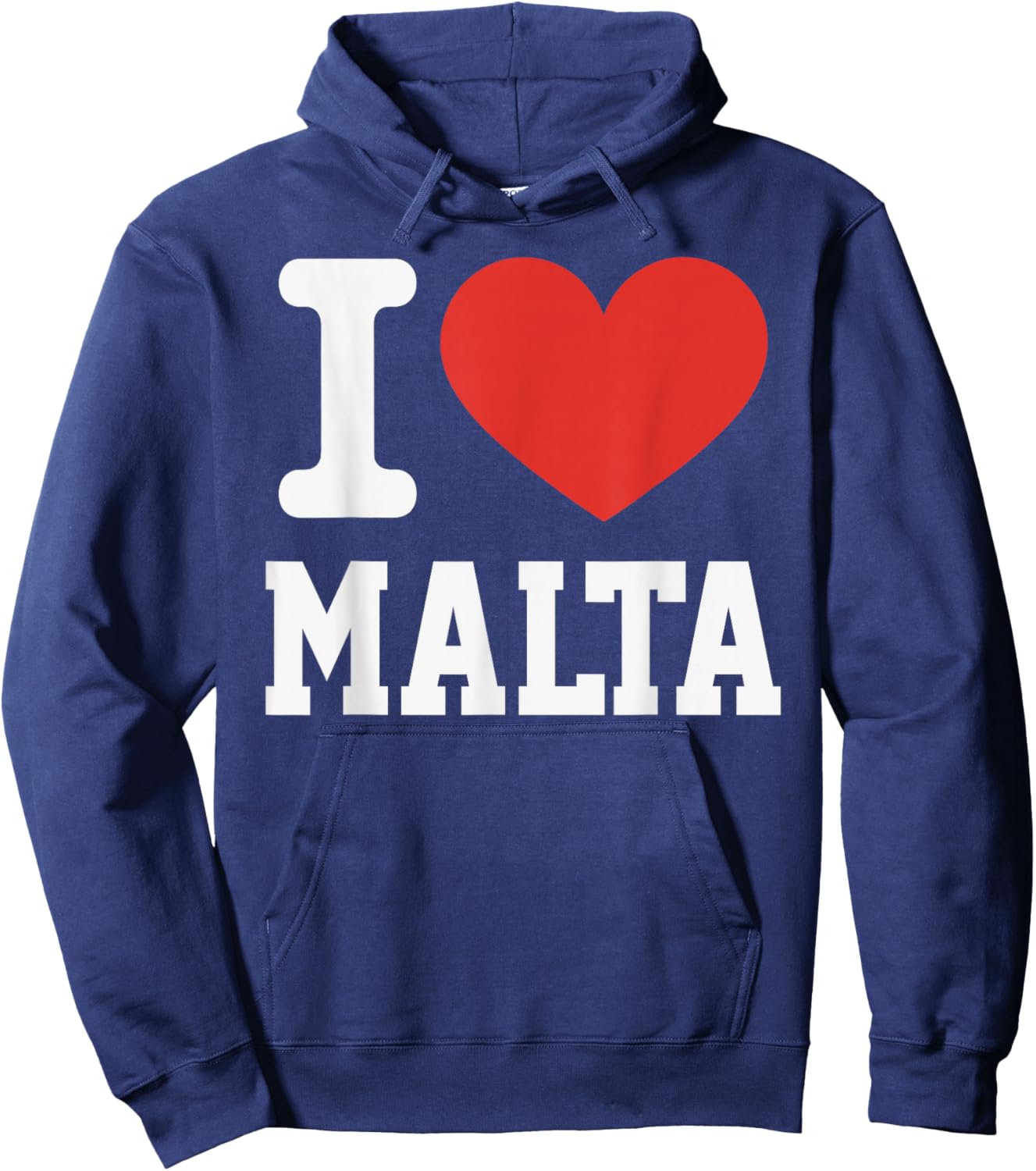 I Love Malta Heart Souvenir Lovers Pride Travel Hoodie - Hoodie | Navy