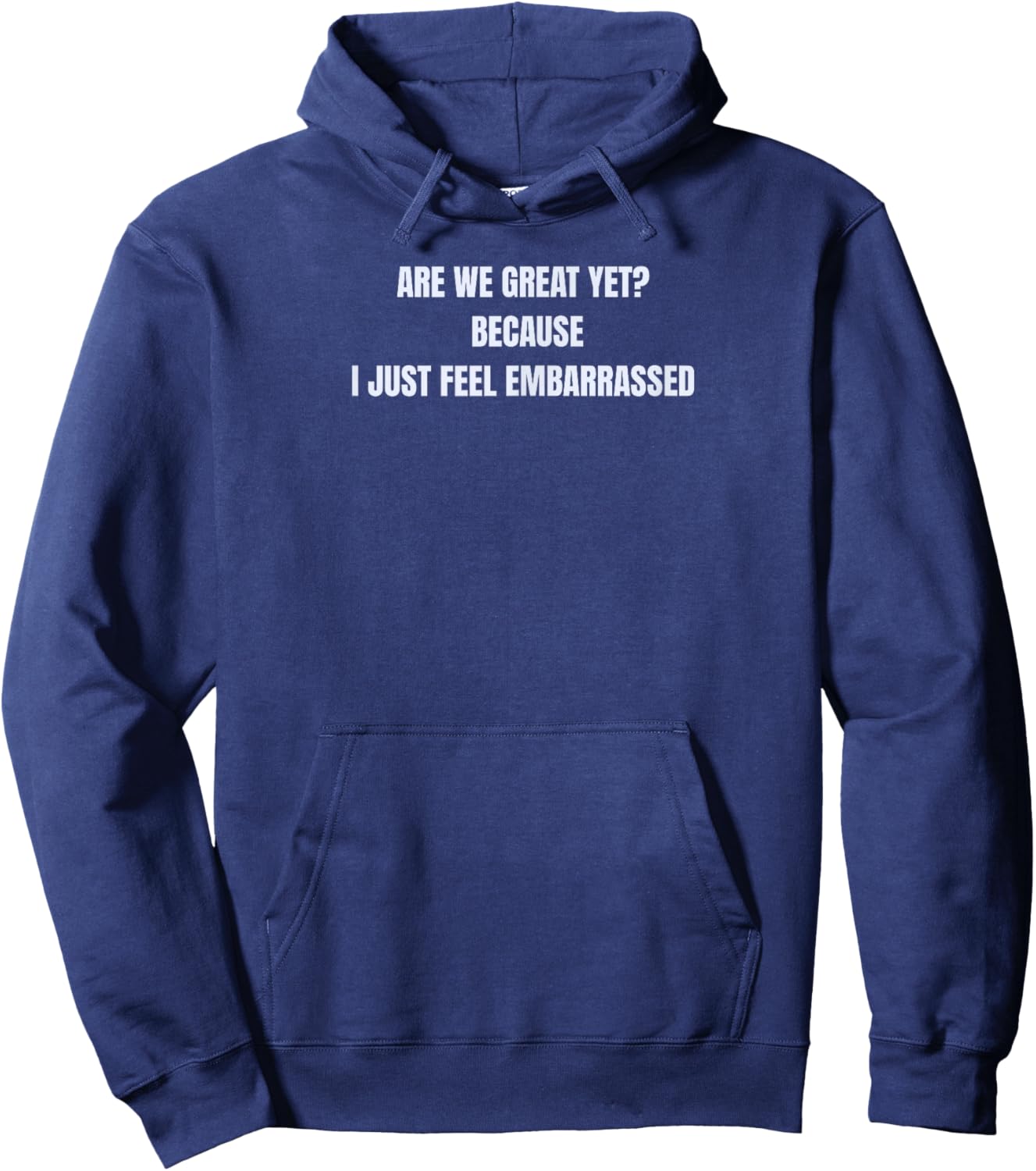 are We Great Yet I Just Feel Embarrassed Sarcastic Hoodie - Hoodie | Navy