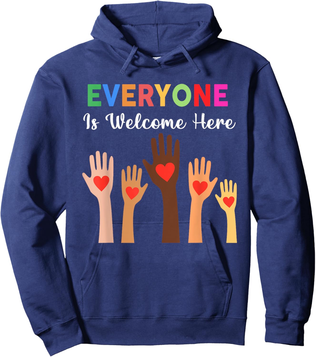 Everyone Is Welcome Here Idaho Teacher Hoodie - Hoodie | Navy