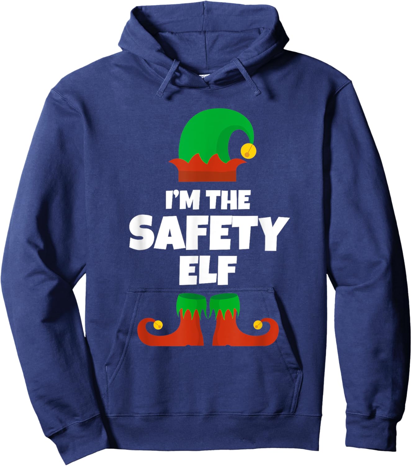 I'm The Safety Elf Family Pajama Christmas Officer Manager Hoodie - Hoodie | Navy