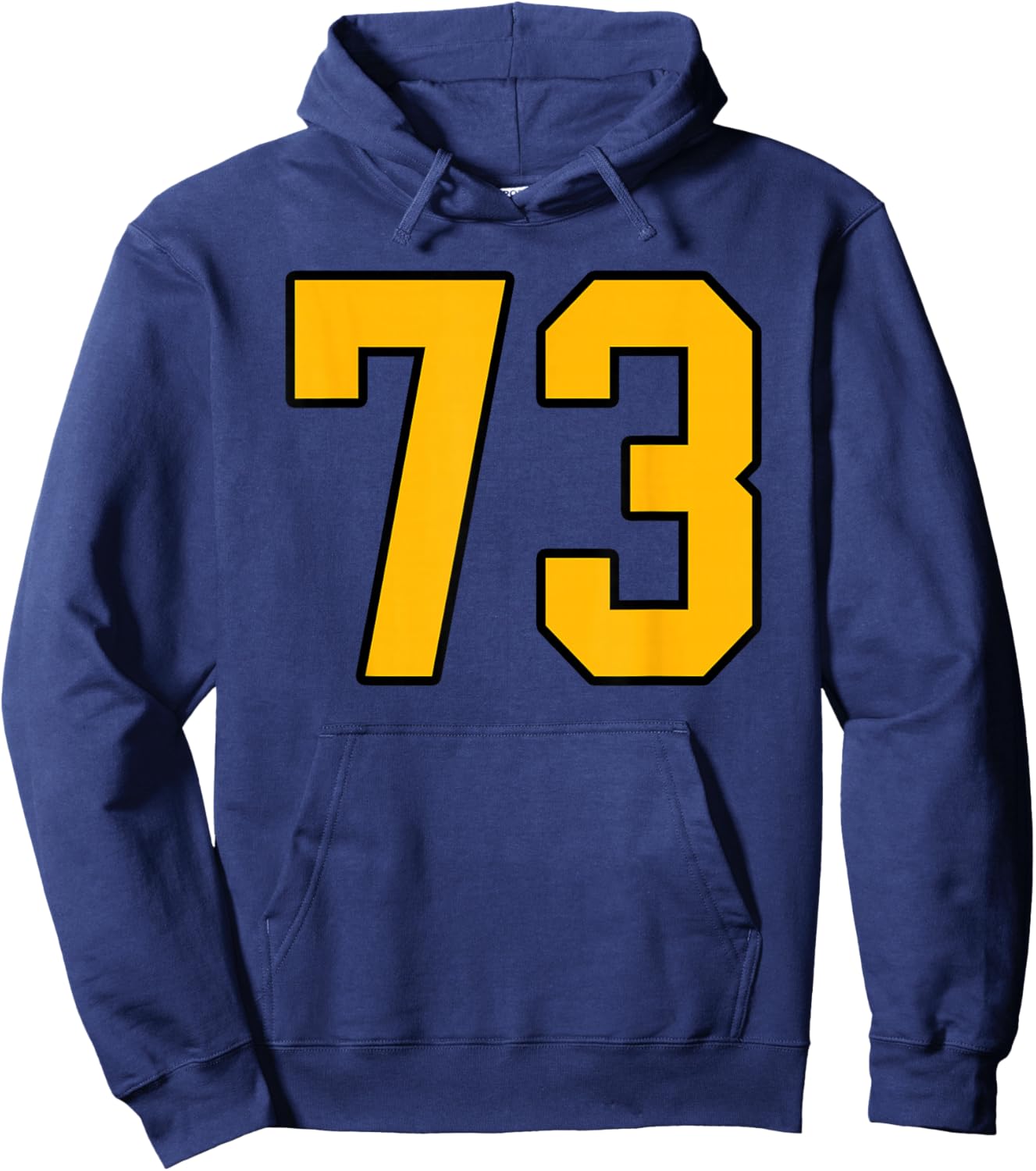 Gold and Black Sports Number 73 Jersey Uniform Player Hoodie - Hoodie | Navy