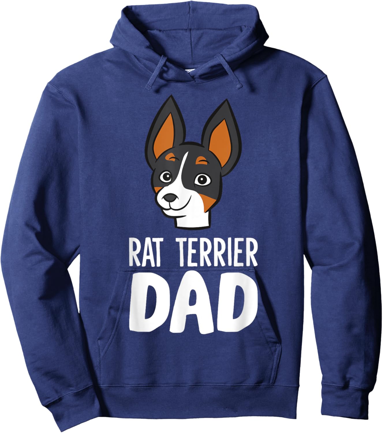 Rat Terrier Dog Owner Papa Funny Rat Terrier Dad Hoodie - Hoodie | Navy