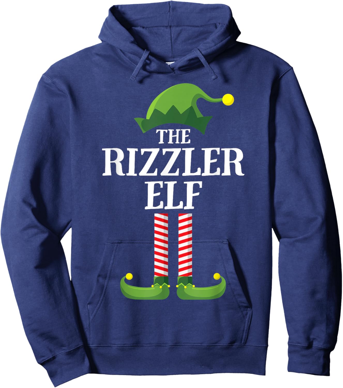 The Rizzler Elf Matching Family Group Funny Christmas Hoodie - Hoodie | Navy