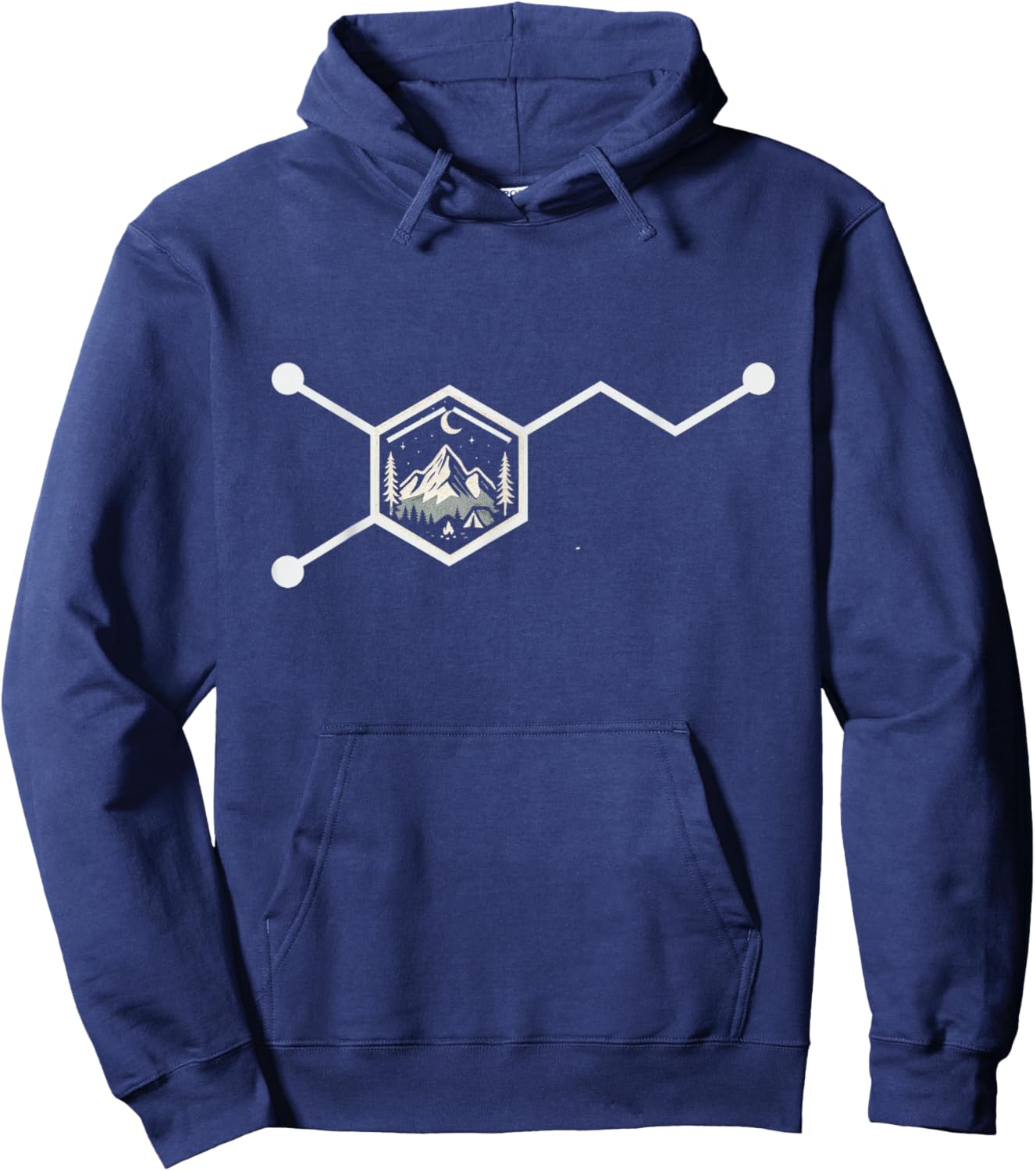 Dopamine Molecule Hiking Camping Science Mountain Adventure Hoodie - Hoodie | Navy