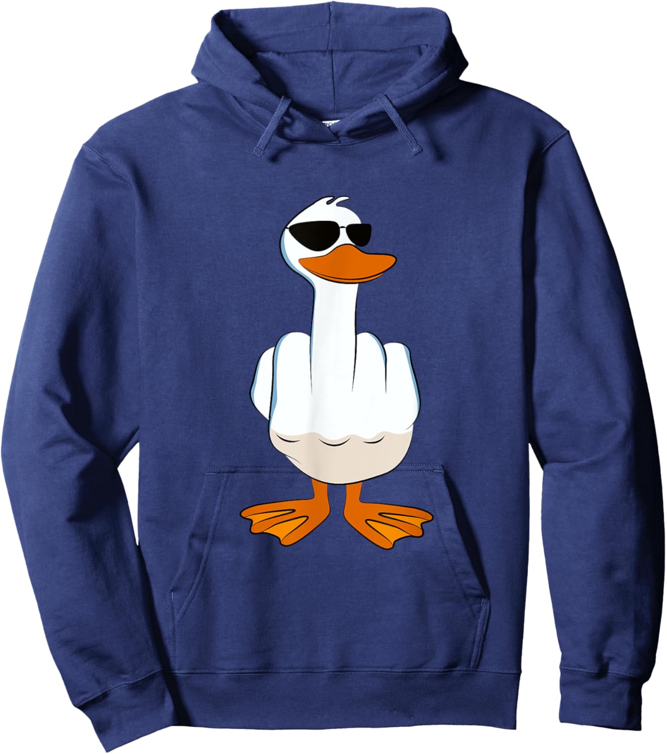 I Don't Give A Duck Funny Middle Finger Offensive Rude Duck Hoodie - Hoodie | Navy