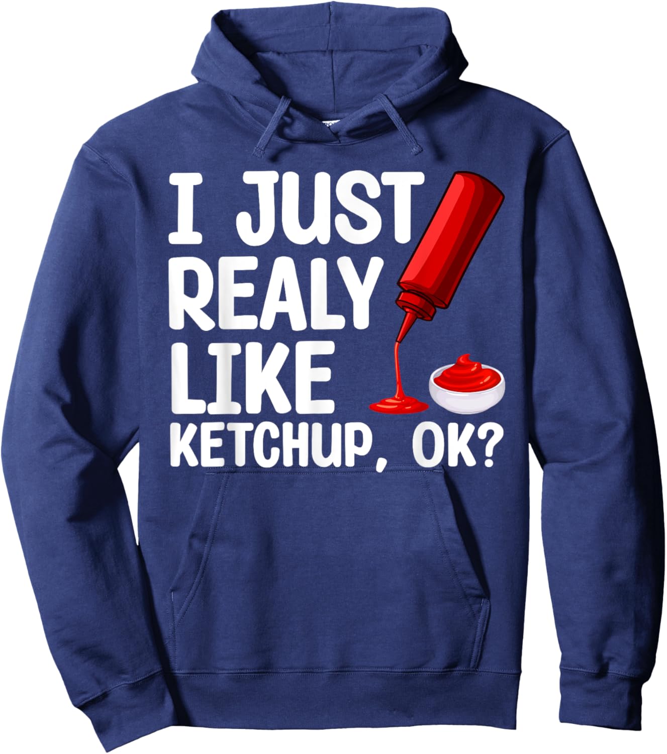 Funny Ketchup Design Women Kids Tomato Ketchup Lover Hoodie - Hoodie | Navy