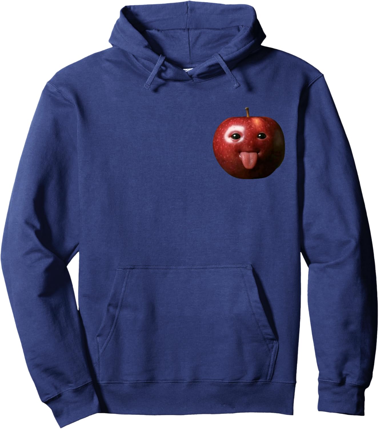Funny Silly Ai Apple gen z Meme BrainRot Humor Tongue Out Hoodie - Hoodie | Navy