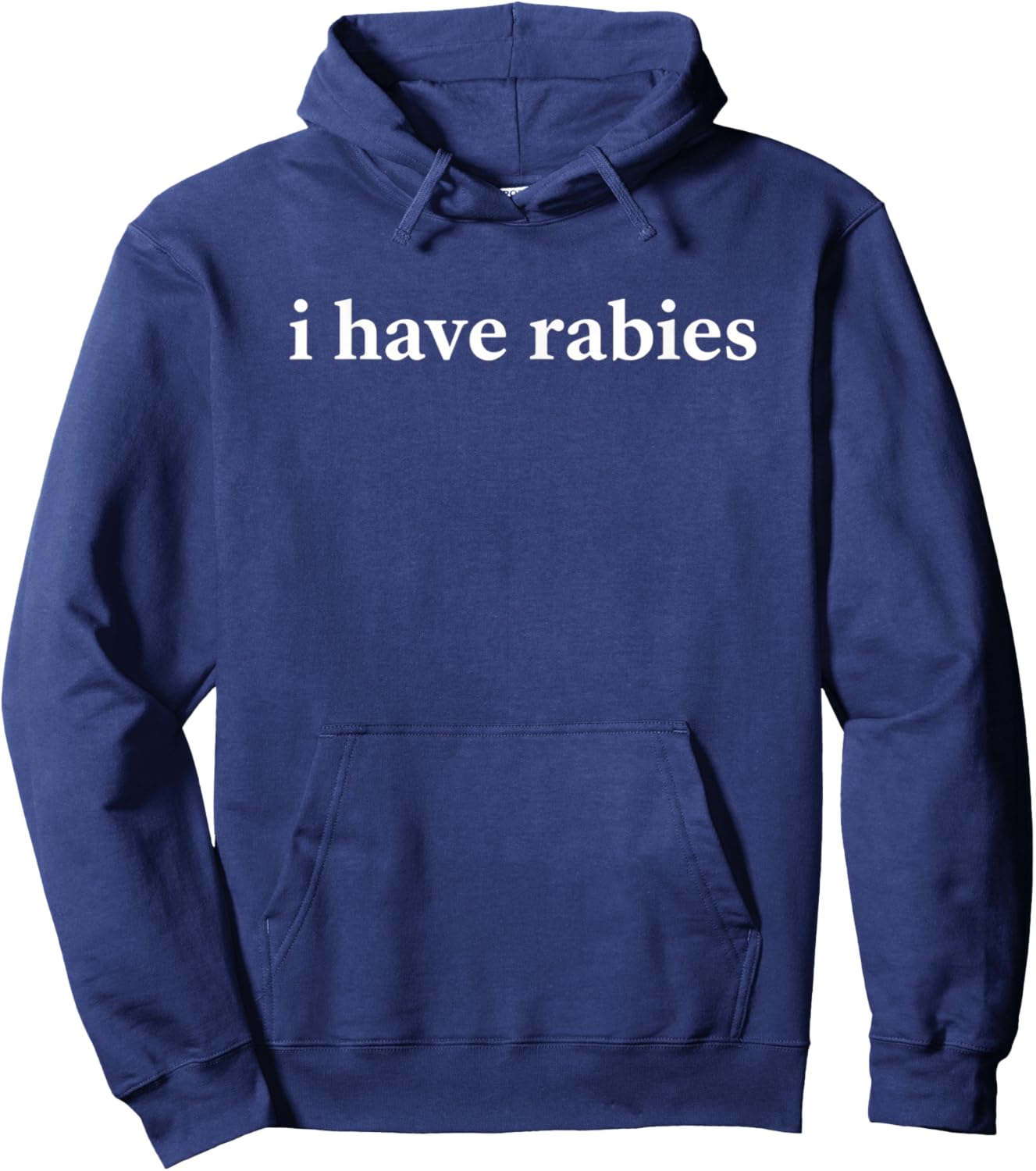 I Have Rabies Funny Ironic Statement Hoodie - Hoodie | Navy