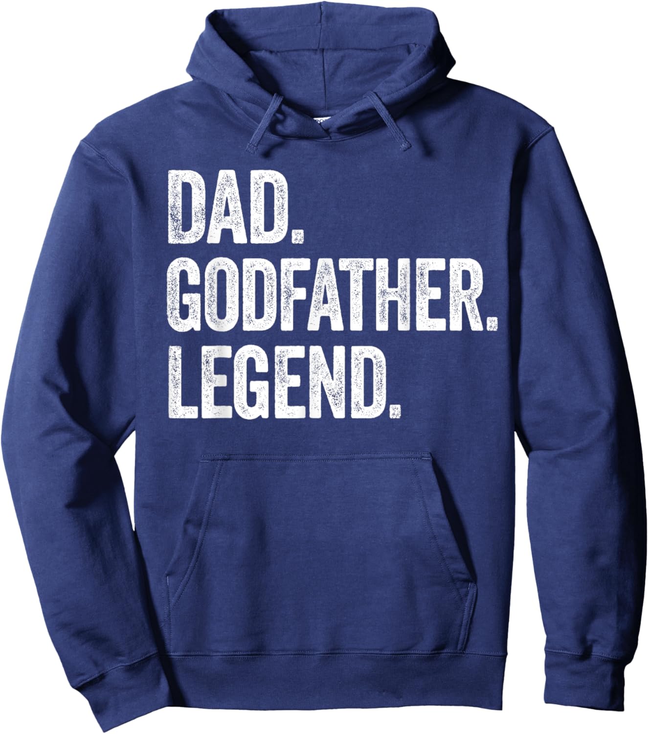 Dad Godfather Legend - Vintage Distressed Bold Graphic Hoodie - Hoodie | Navy