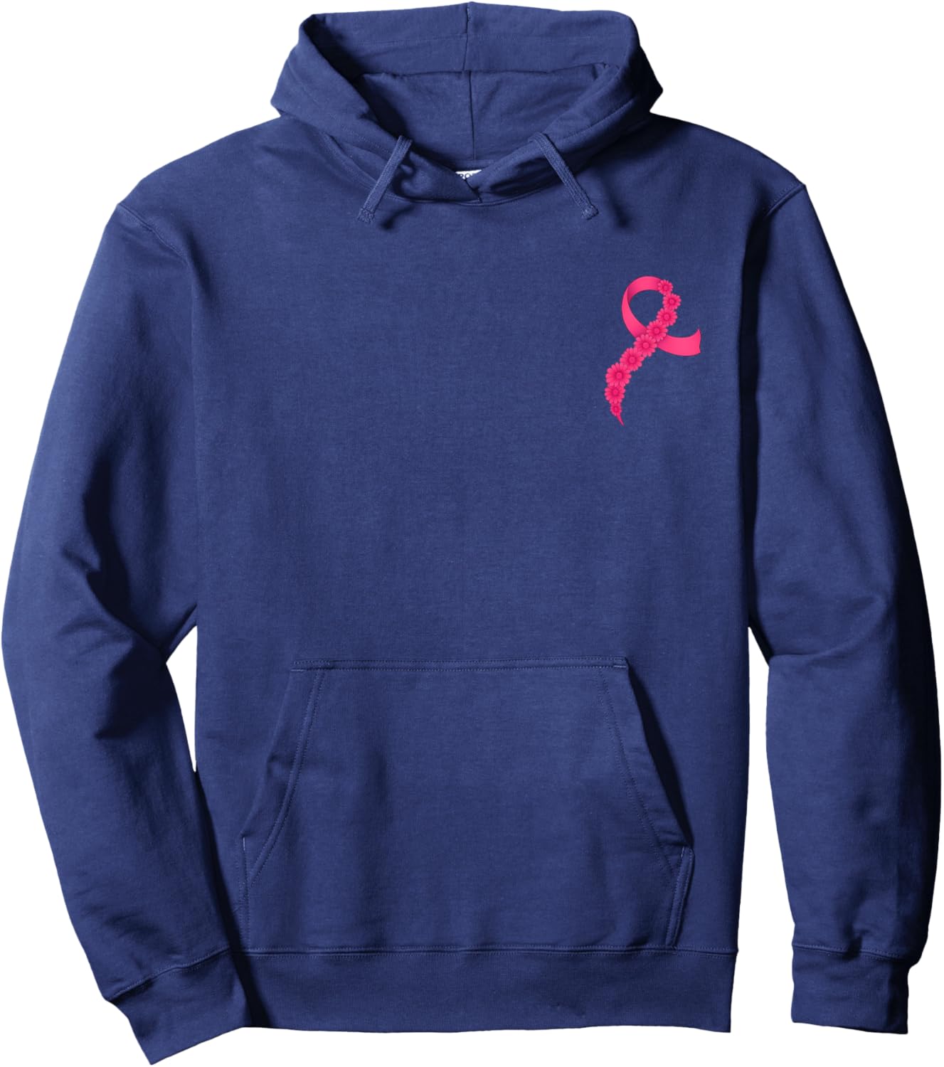 Pink Ribbon Supporter Men Women Breast Cancer Awareness Hoodie - Hoodie | Navy