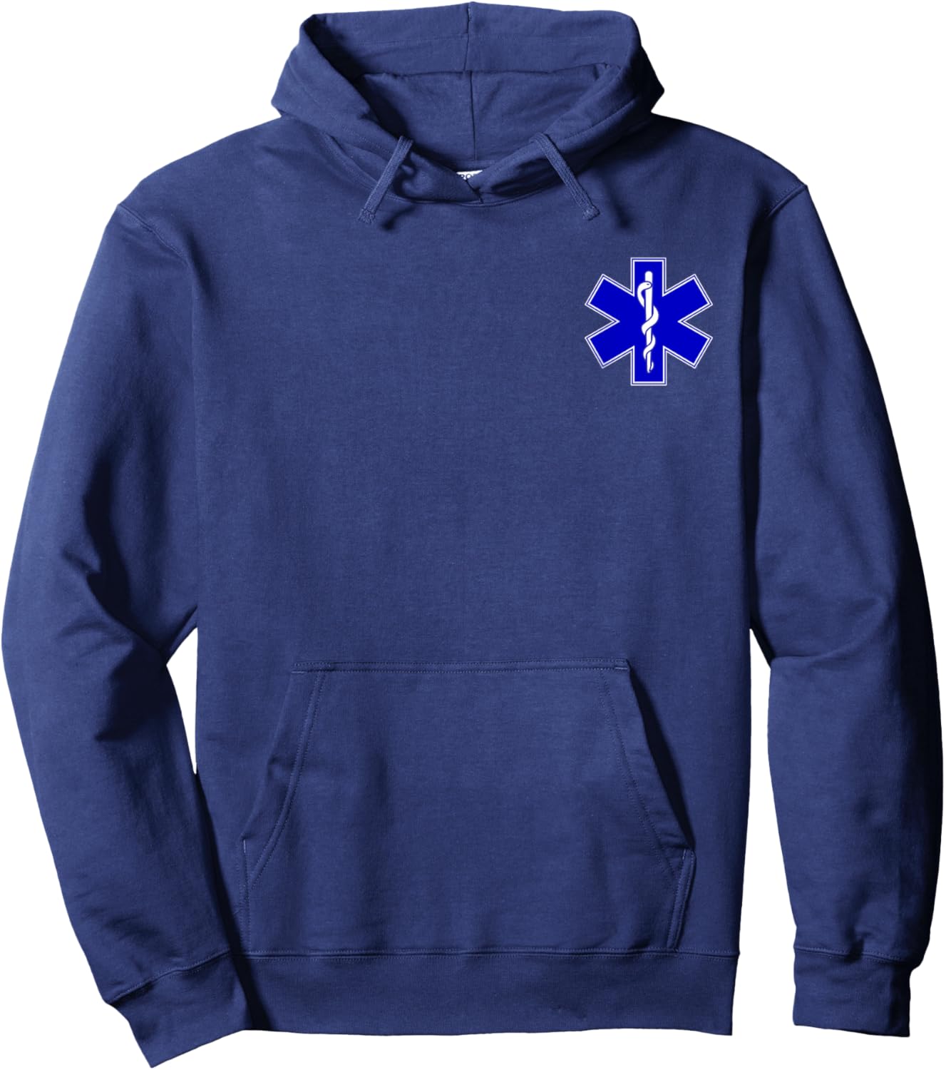 Star of Life Rod of Asclepius Emt Ems Paramedic Medic Hoodie - Hoodie | Navy