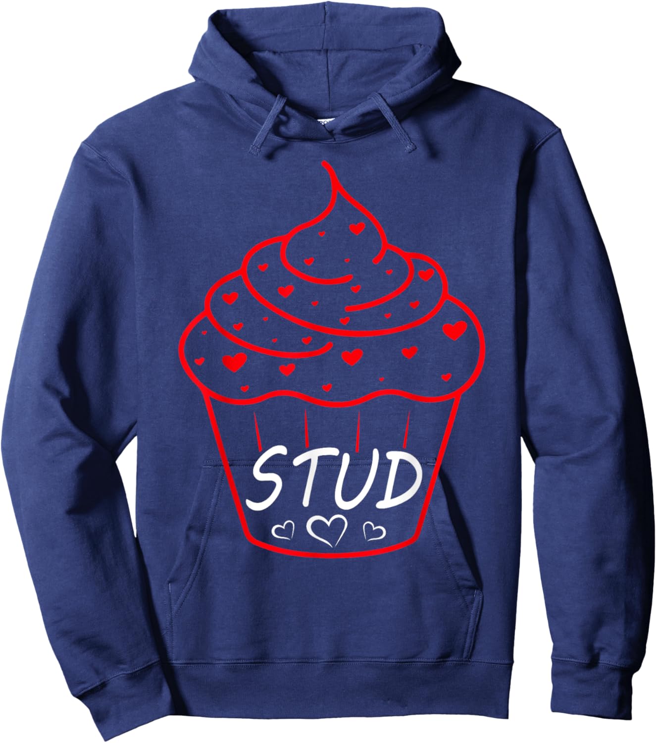 Love Heart Stud Muffin Cupcake Valentines Day Hoodie - Hoodie | Navy