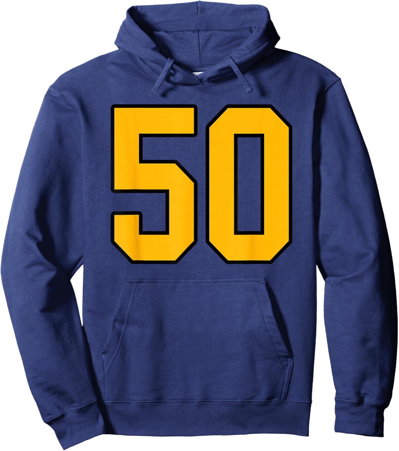 Gold and Black Sports Number 50 Jersey Uniform Player Hoodie - Hoodie | Navy