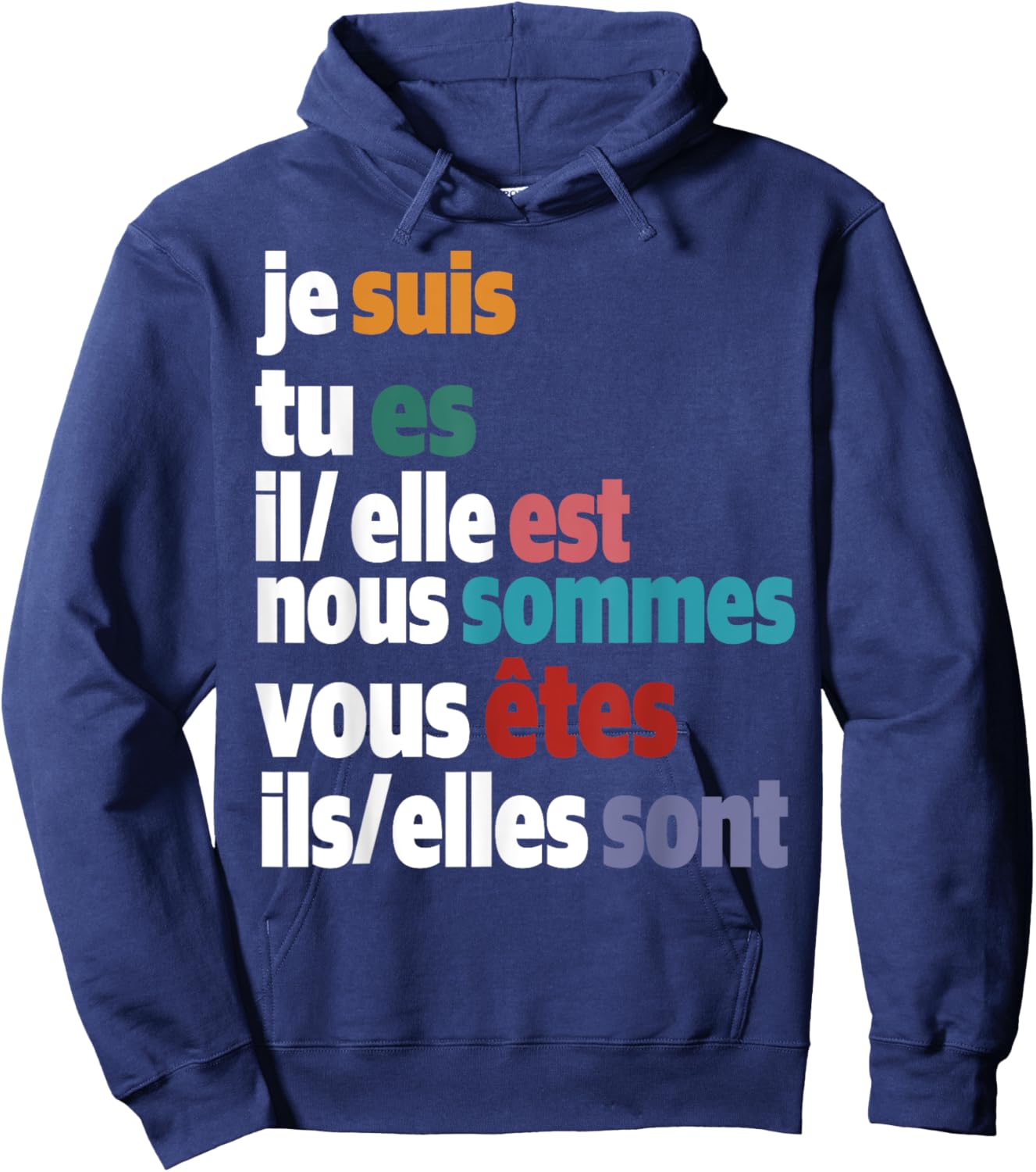 Jesuis Tu Es Il Elle Est Nous Sommes Vous Etes Ils Elles Son Hoodie - Hoodie | Navy
