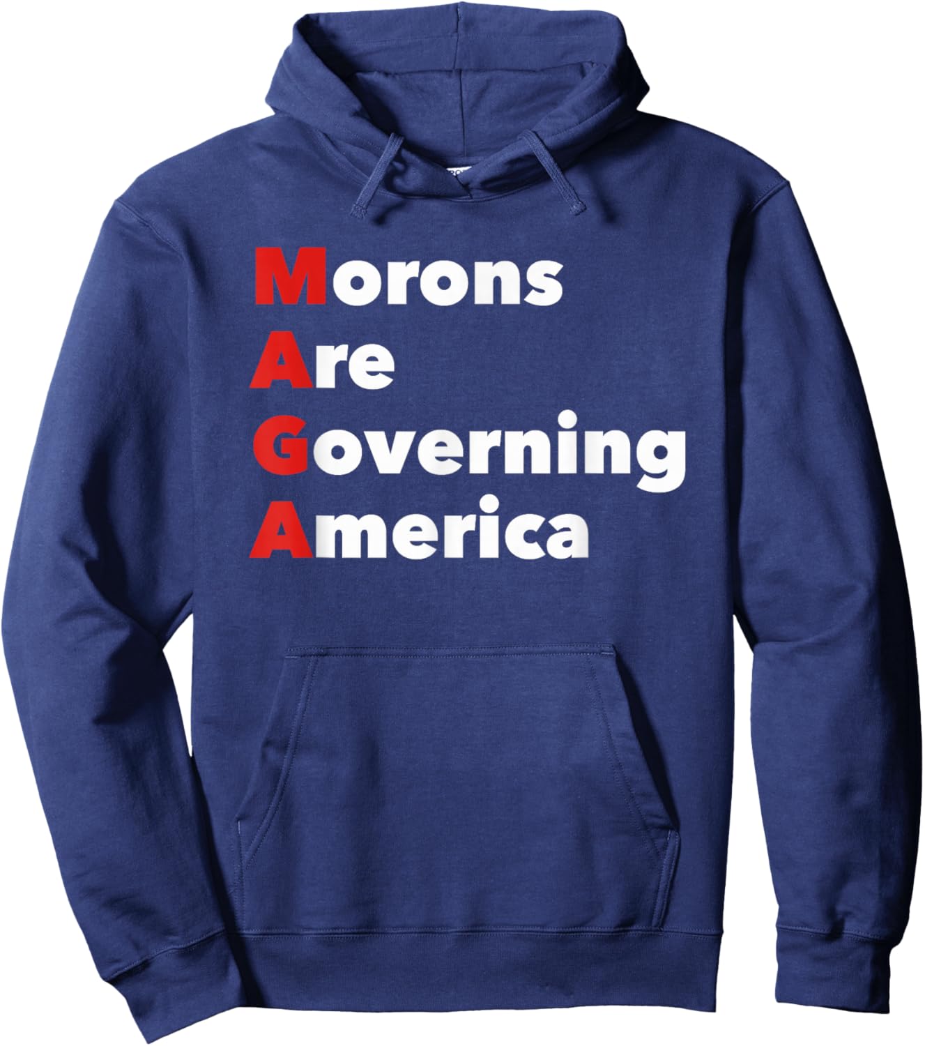 Morons Are Governing America Stop Racists Anti Trump Vance Hoodie - Hoodie | Navy