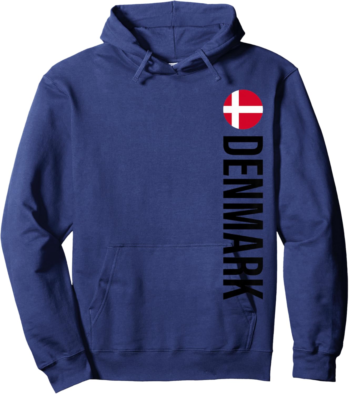 Denmark Flag Vertical Hoodie - Hoodie | Navy