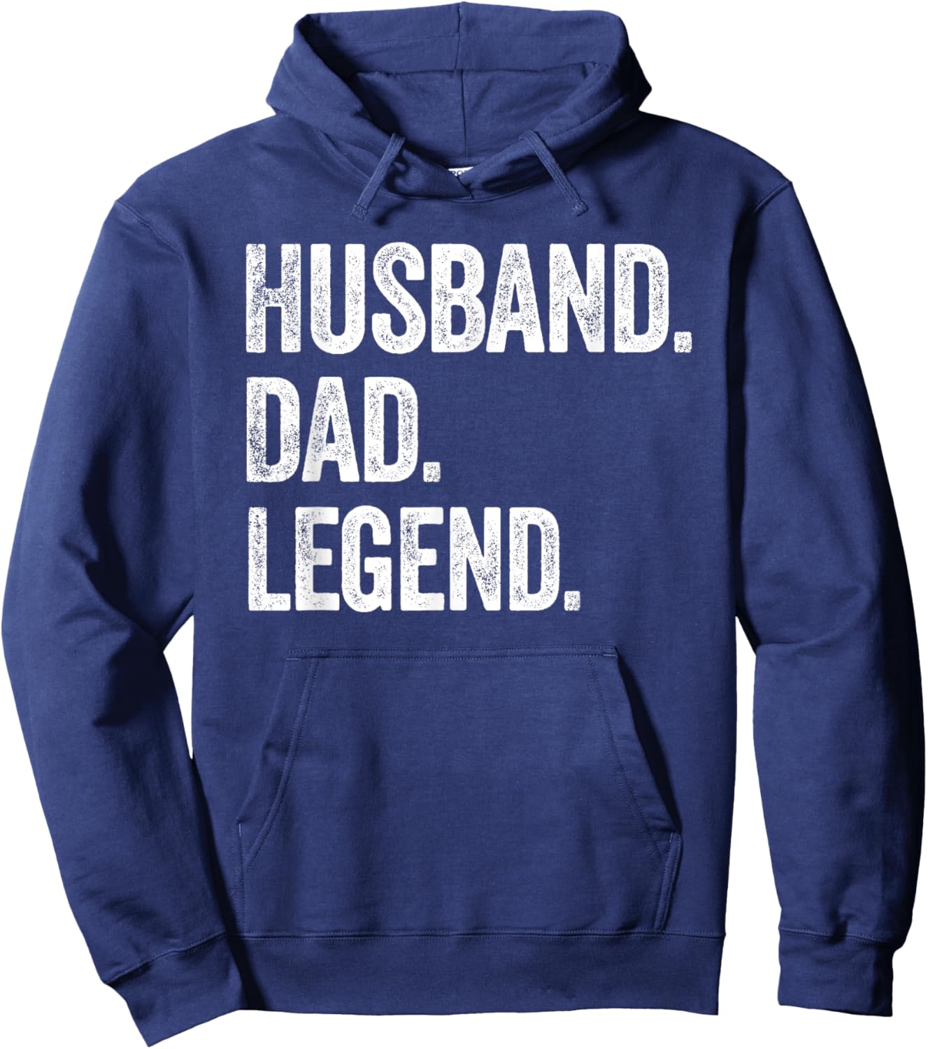 Husband Dad Legend - Vintage Distressed Bold Husband Graphic Hoodie - Hoodie | Navy