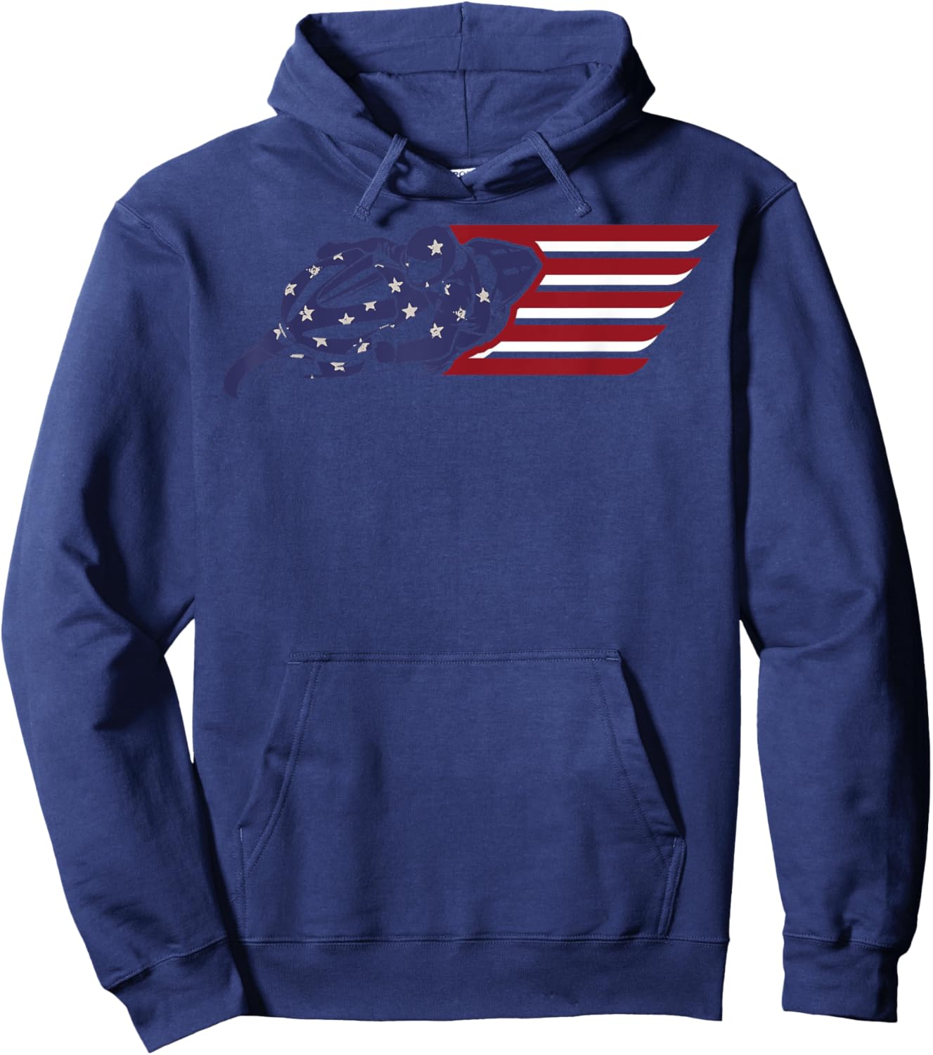American Flag Super Bike Moto GP 4th of July Dirt Bikers Hoodie - Hoodie | Navy