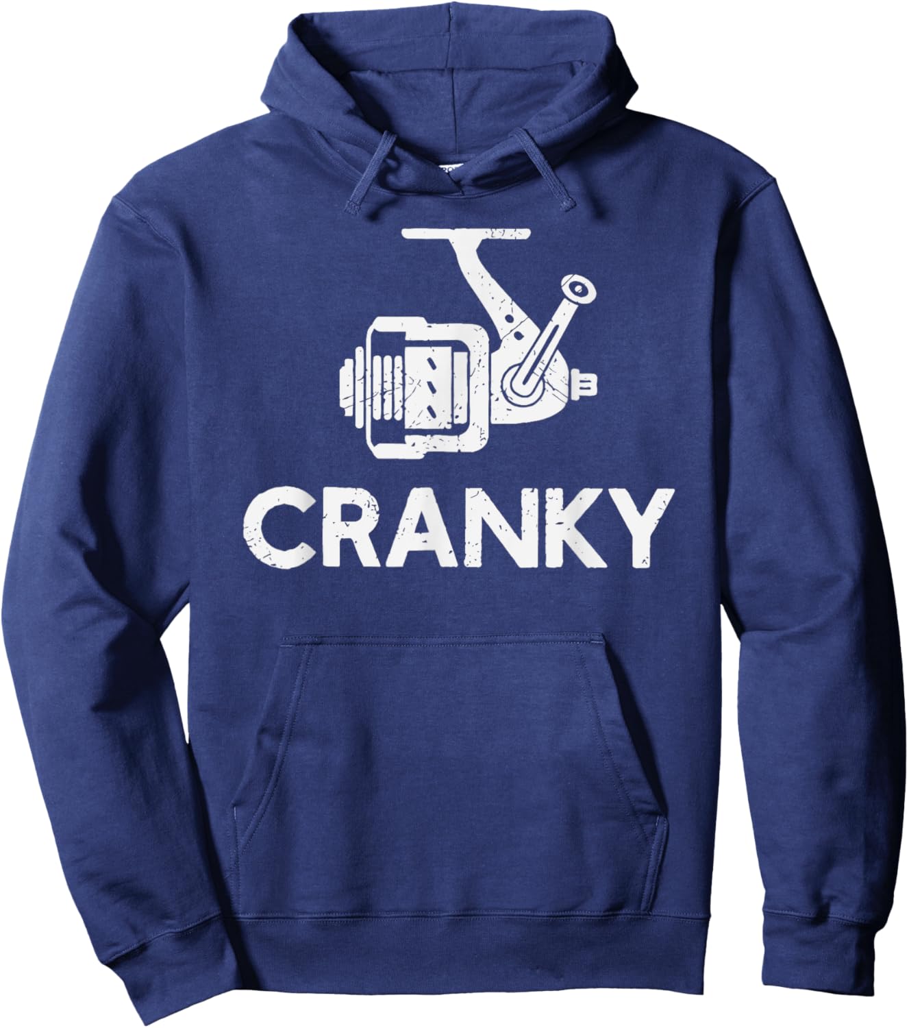 Funny Cranky Fishing Reel Pun for Fishermen Hoodie - Hoodie | Navy