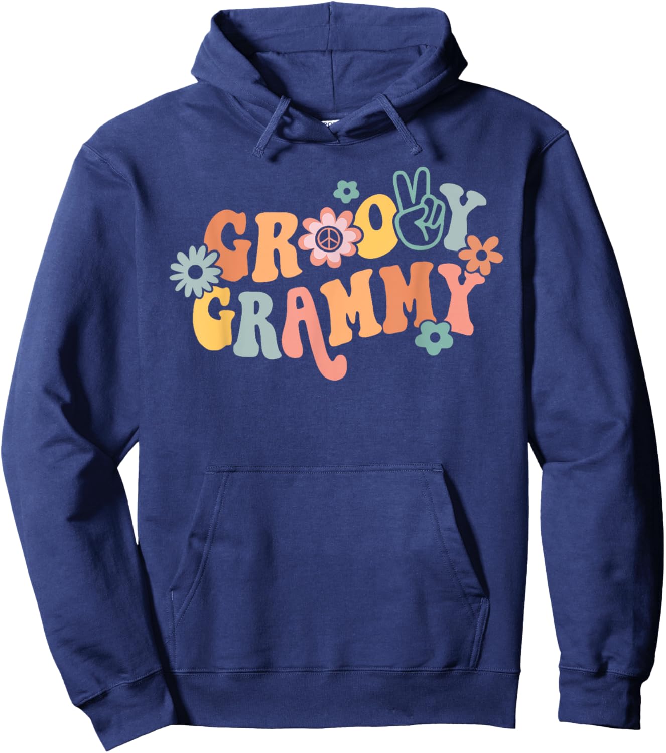 Groovy Grammy One Thankful Grammy Valentines Day Mothers Day Hoodie - Hoodie | Navy