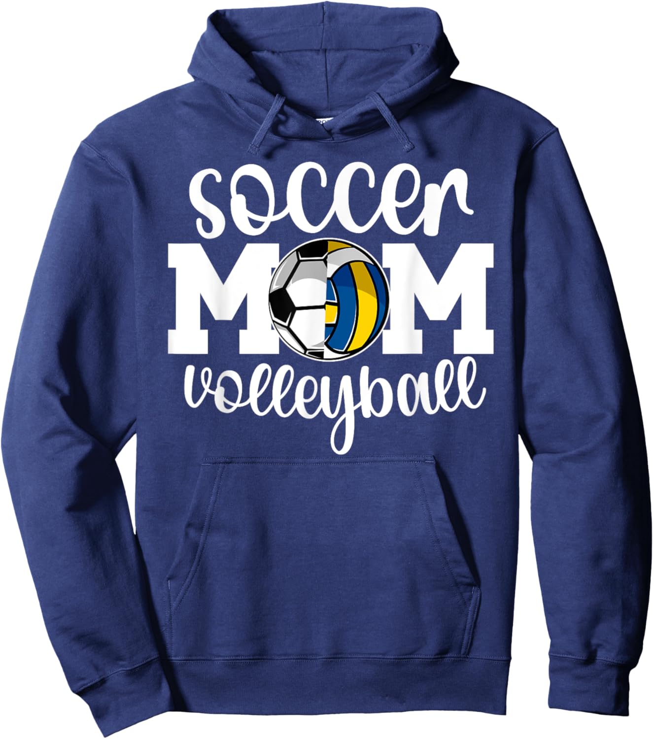 Volleyball Soccer Mom Of Ballers Soccer Volleyball Mom Hoodie - Hoodie | Navy