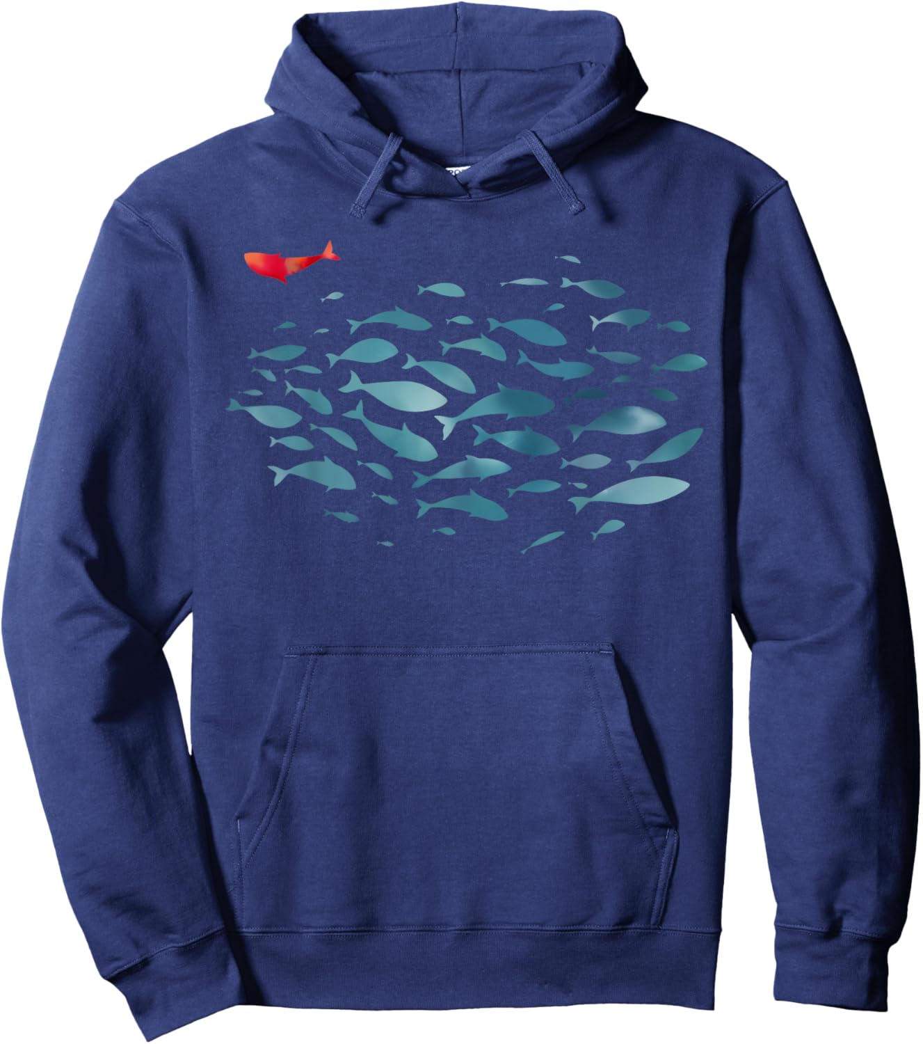 Fish Swim Against The Current Christian Bible Inspirational Hoodie - Hoodie | Navy