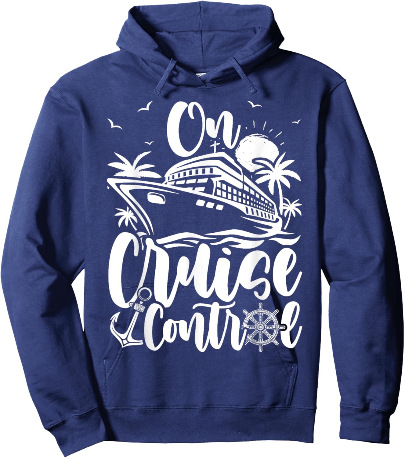 Cruise On Control Funny Boat Cruising Travel Summer Vacation Women Girls Kids Hoodie - Hoodie | Navy