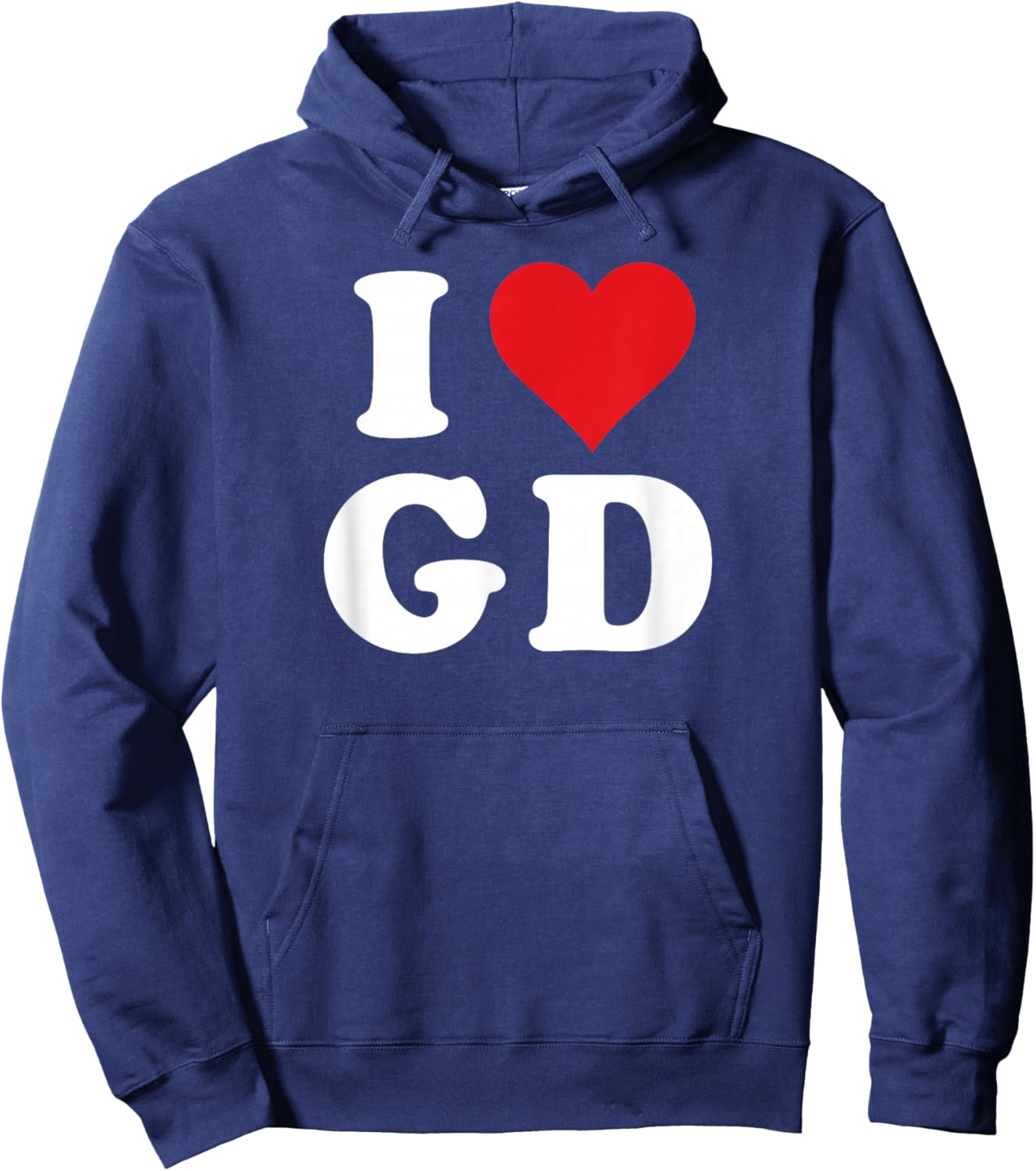 I Love GD Initials I Heart G.D. First Last Name G D Hoodie - Hoodie | Navy