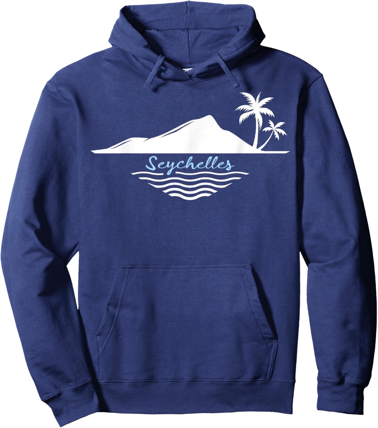 Seychelles Palmiers Île La Digue Souvenir Mahé Mer Praslin Hoodie - Hoodie | Navy