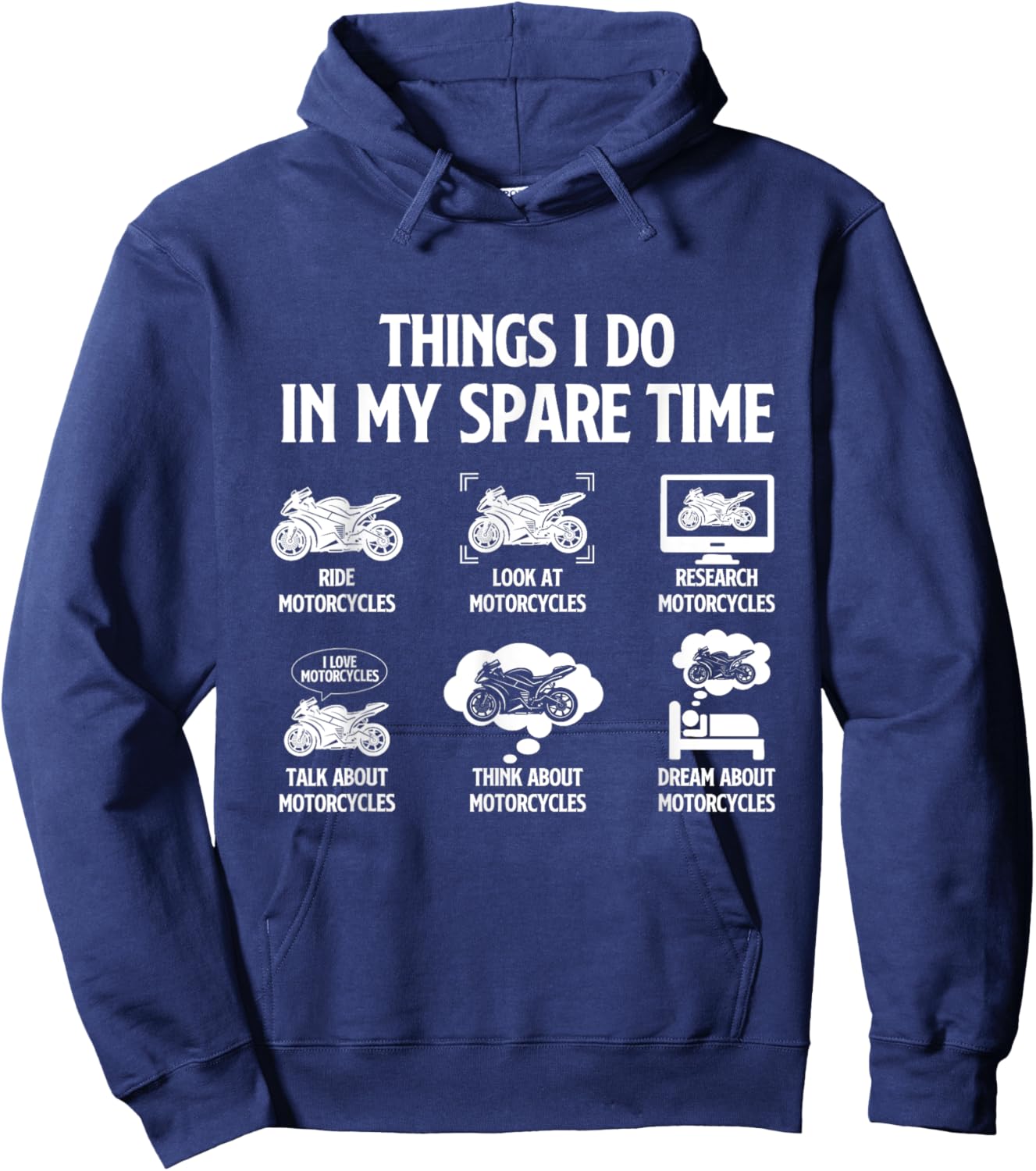 Things I Do In My Spare Time - Biker Motorcycle Motorcycling Hoodie - Hoodie | Navy